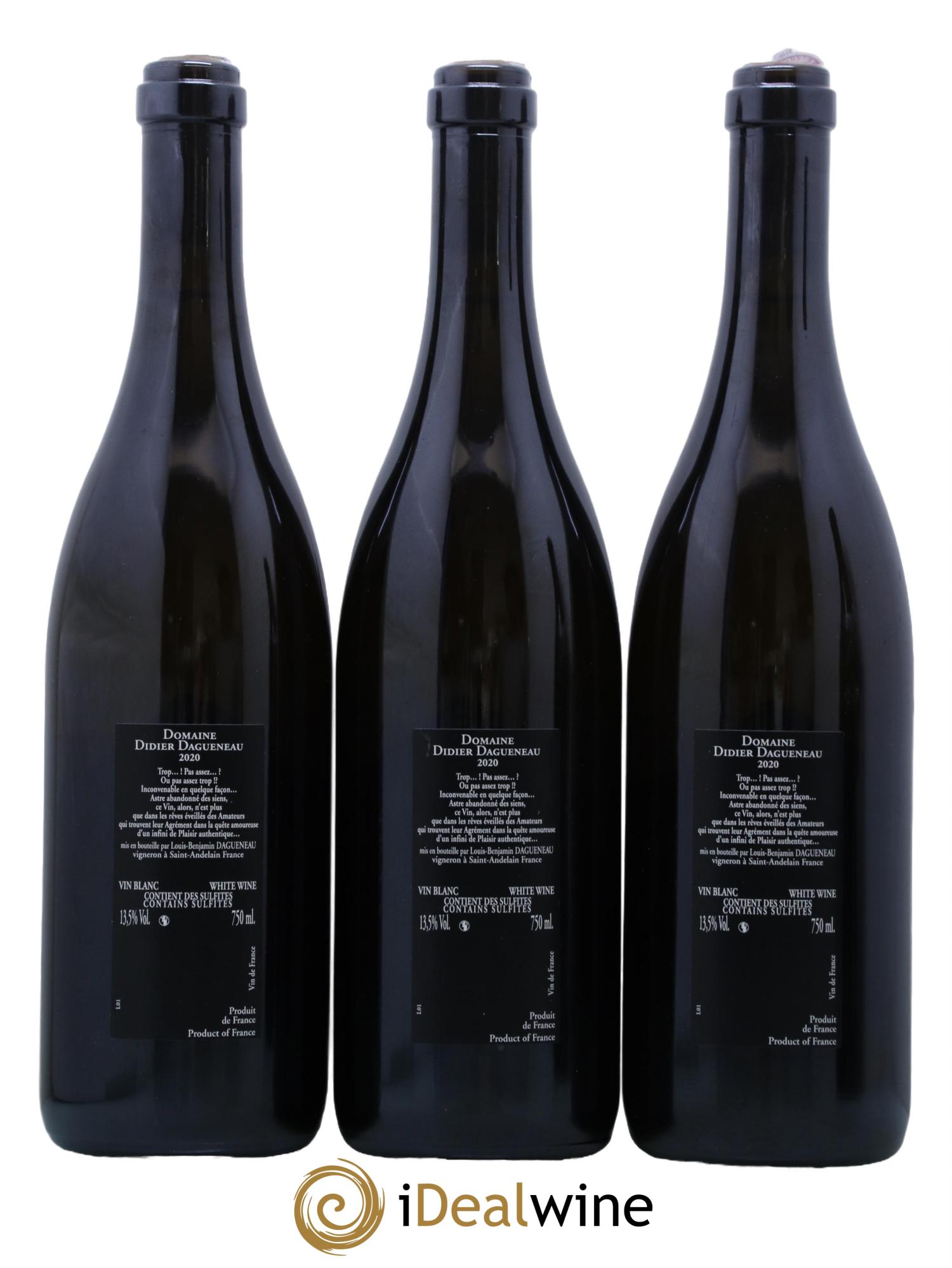 Vin de France (anciennement Pouilly-Fumé) Silex Dagueneau (Domaine Didier - Louis-Benjamin)  2020 - Posten von 3 Flaschen - 1