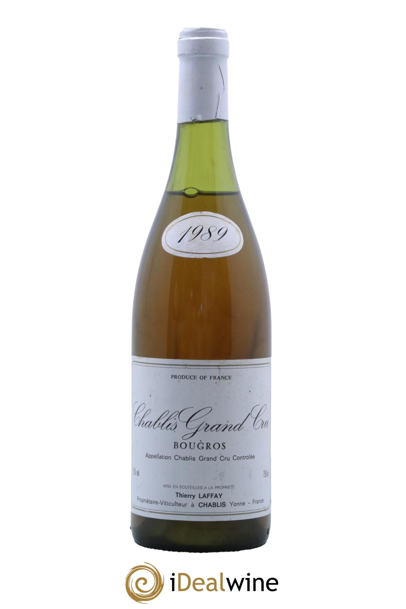 Chablis Grand Cru Bougros Domaine Thierry Laffay 1989 - Lot de 1 bouteille - 0