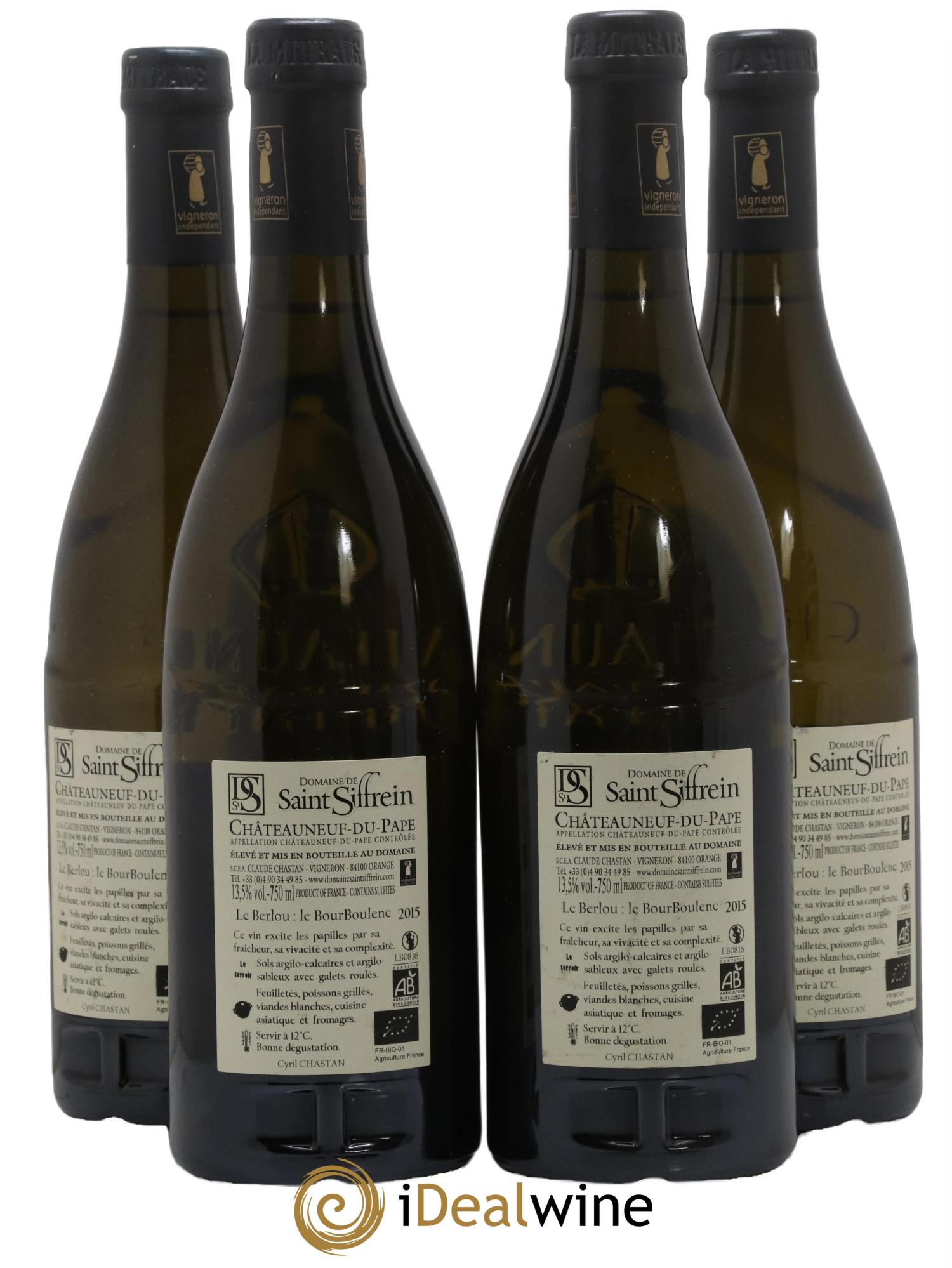 Châteauneuf-du-Pape Le Berlou Saint Siffrein 2015 - Lot de 4 bouteilles - 1