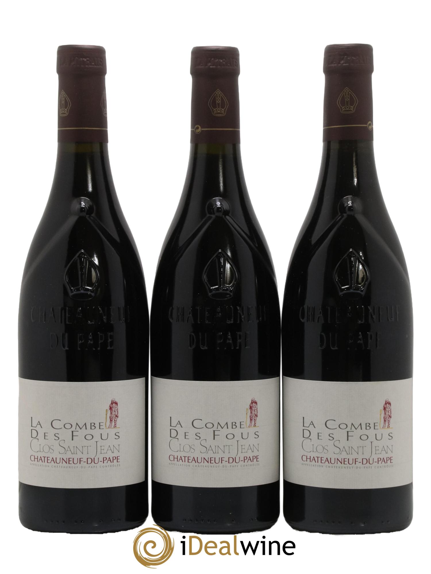 Châteauneuf-du-Pape Clos Saint-Jean La Combe des Fous Pascal et Vincent Maurel 2016 - Lot de 3 bouteilles - 0
