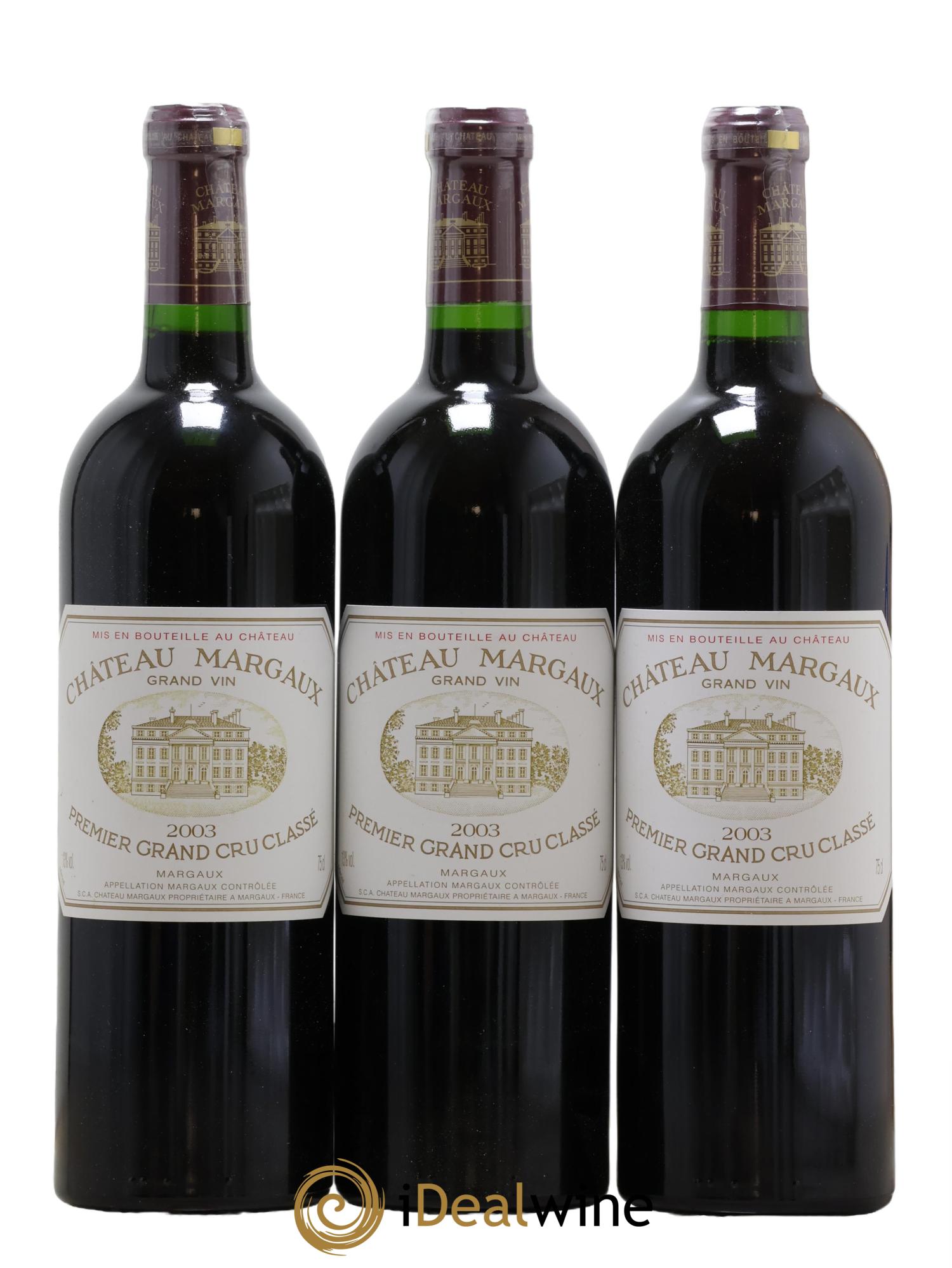 Château Margaux 1er Grand Cru Classé 2003 - Lot de 3 bouteilles - 0