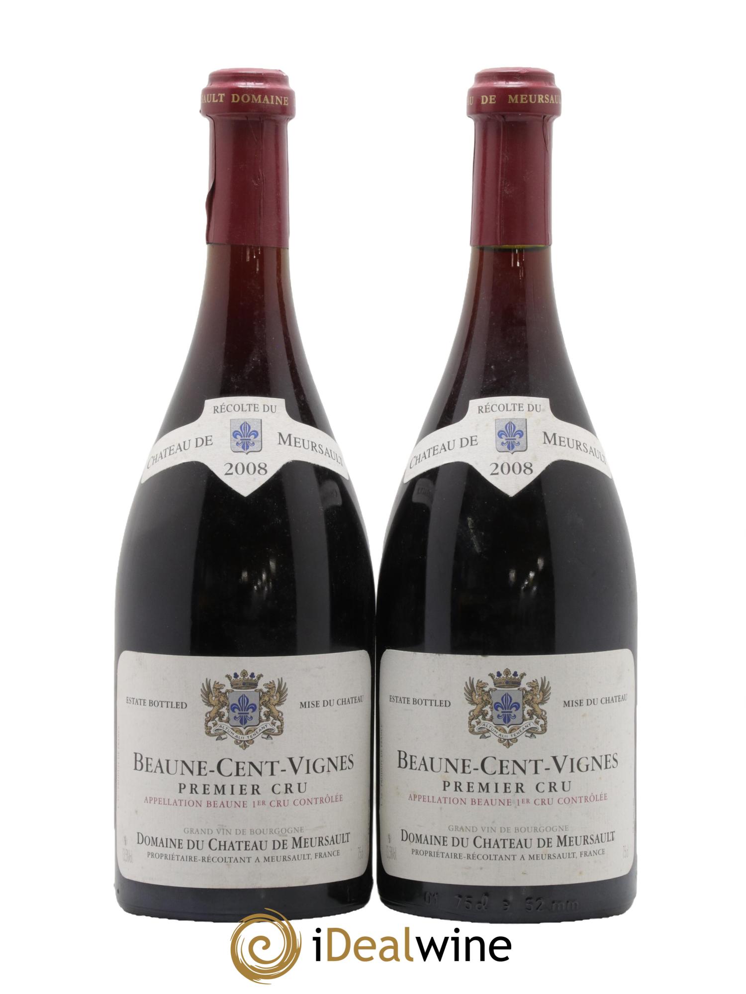 Beaune 1er Cru Les Cent Vignes Château de Meursault 2008 - Lot de 2 bouteilles - 0