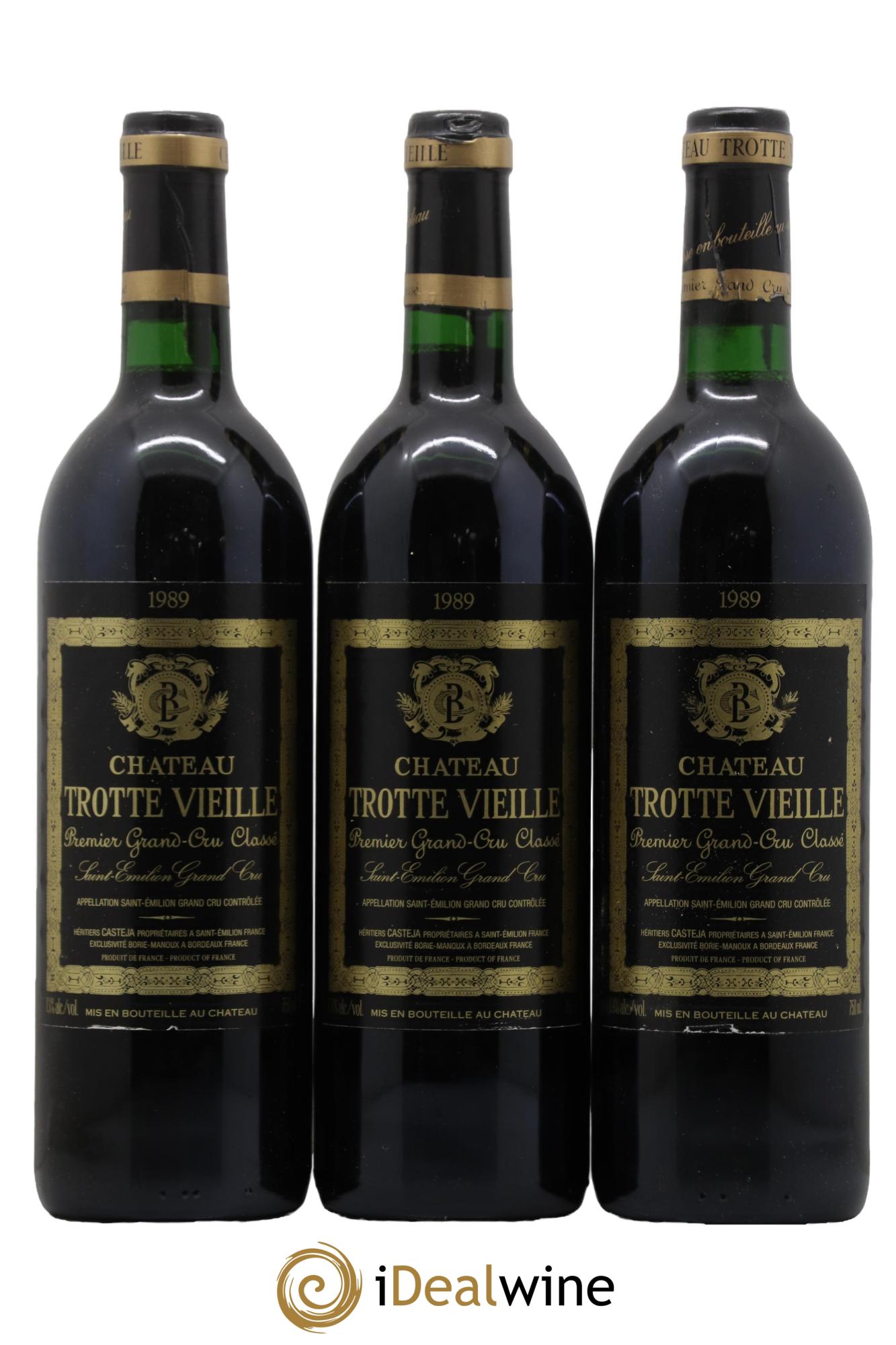 Château Trotte Vieille 1er Grand Cru Classé B 1989 - Lot de 3 bouteilles - 0
