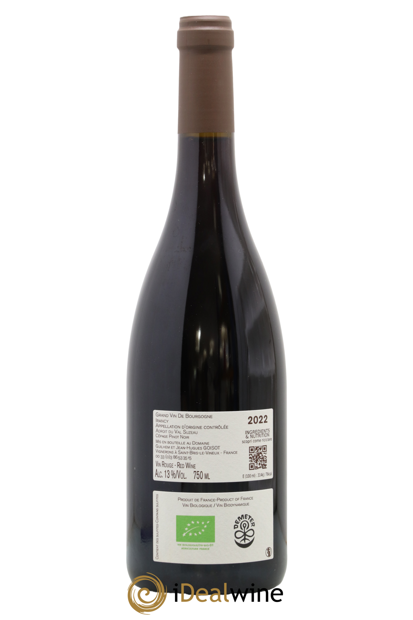 Irancy Adroit du Val Suzeau Goisot 2022 - Lot de 1 bouteille - 1