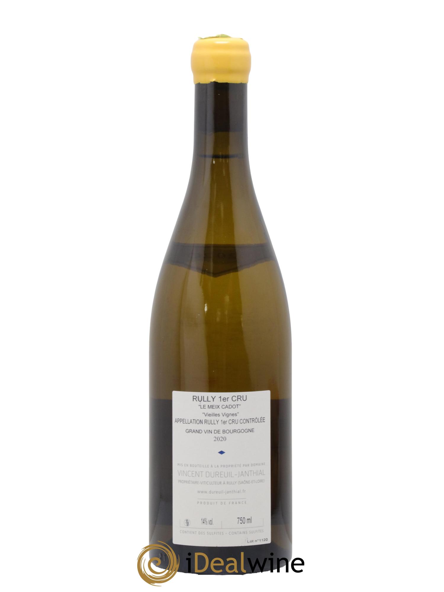 Rully 1er Cru Le Meix Cadot Vieilles Vignes Vincent Dureuil-Janthial 2020 - Lot de 1 bouteille - 1