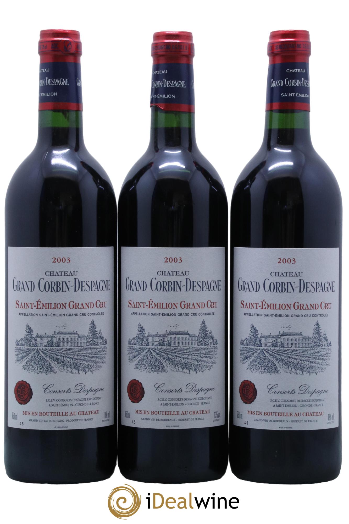 Château Grand Corbin Despagne Grand Cru Classé 2003 - Lot de 12 bouteilles - 2