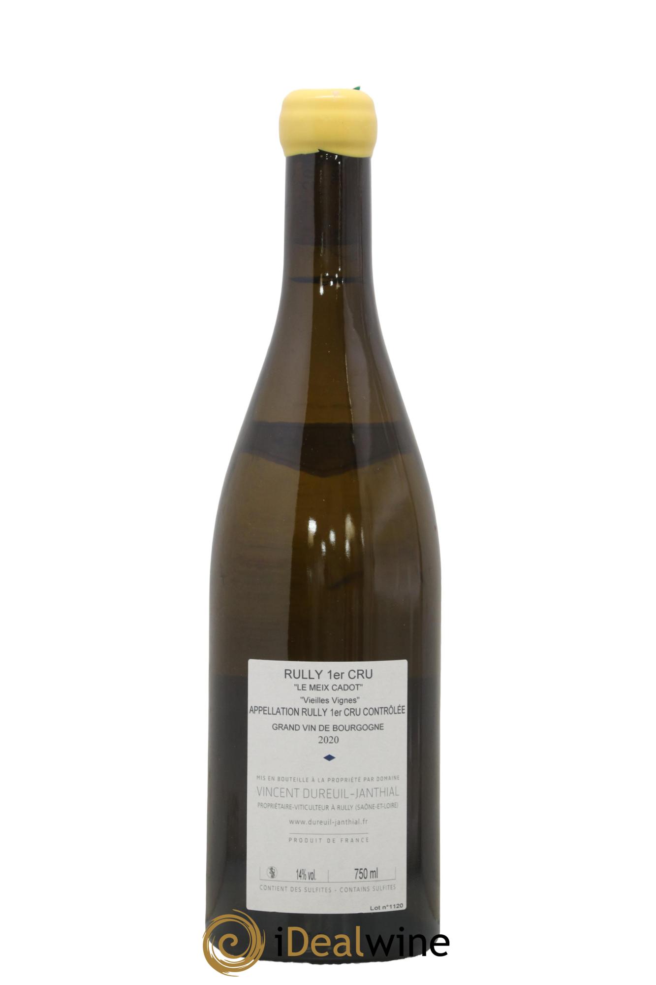 Rully 1er Cru Le Meix Cadot Vieilles Vignes Vincent Dureuil-Janthial 2020 - Lot de 1 bouteille - 1