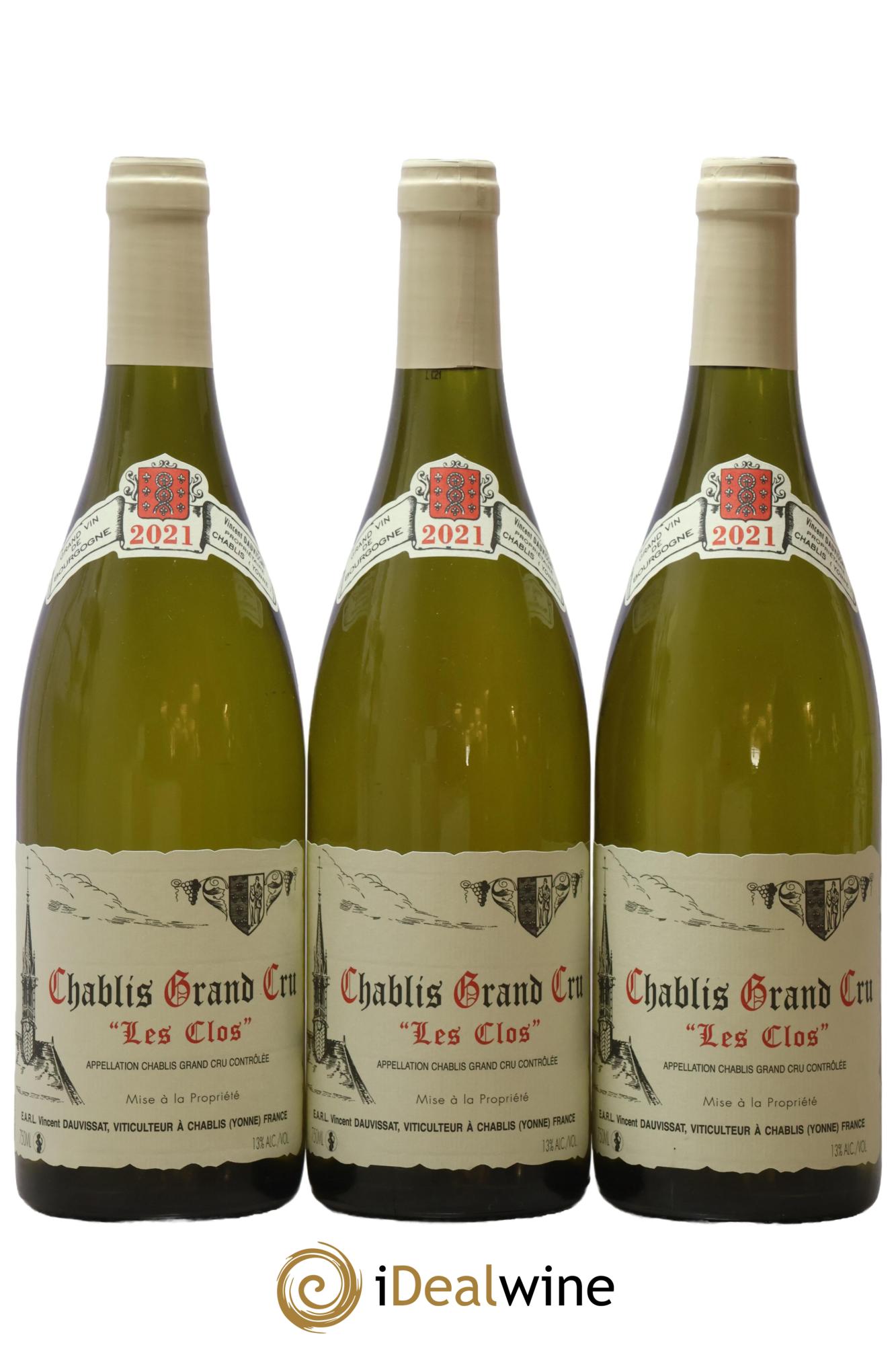 Chablis Grand Cru Les Clos Vincent Dauvissat (Domaine) 2021 - Lot de 3 bouteilles - 0