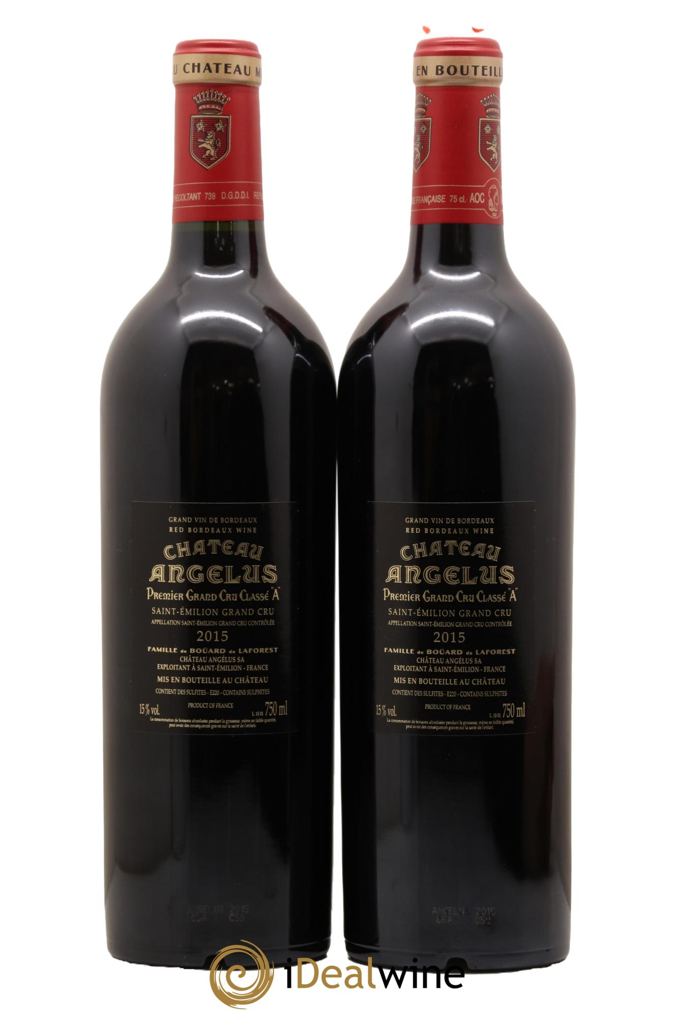 Château Angélus 1er Grand Cru Classé A 2015 - Lot de 2 bouteilles - 1