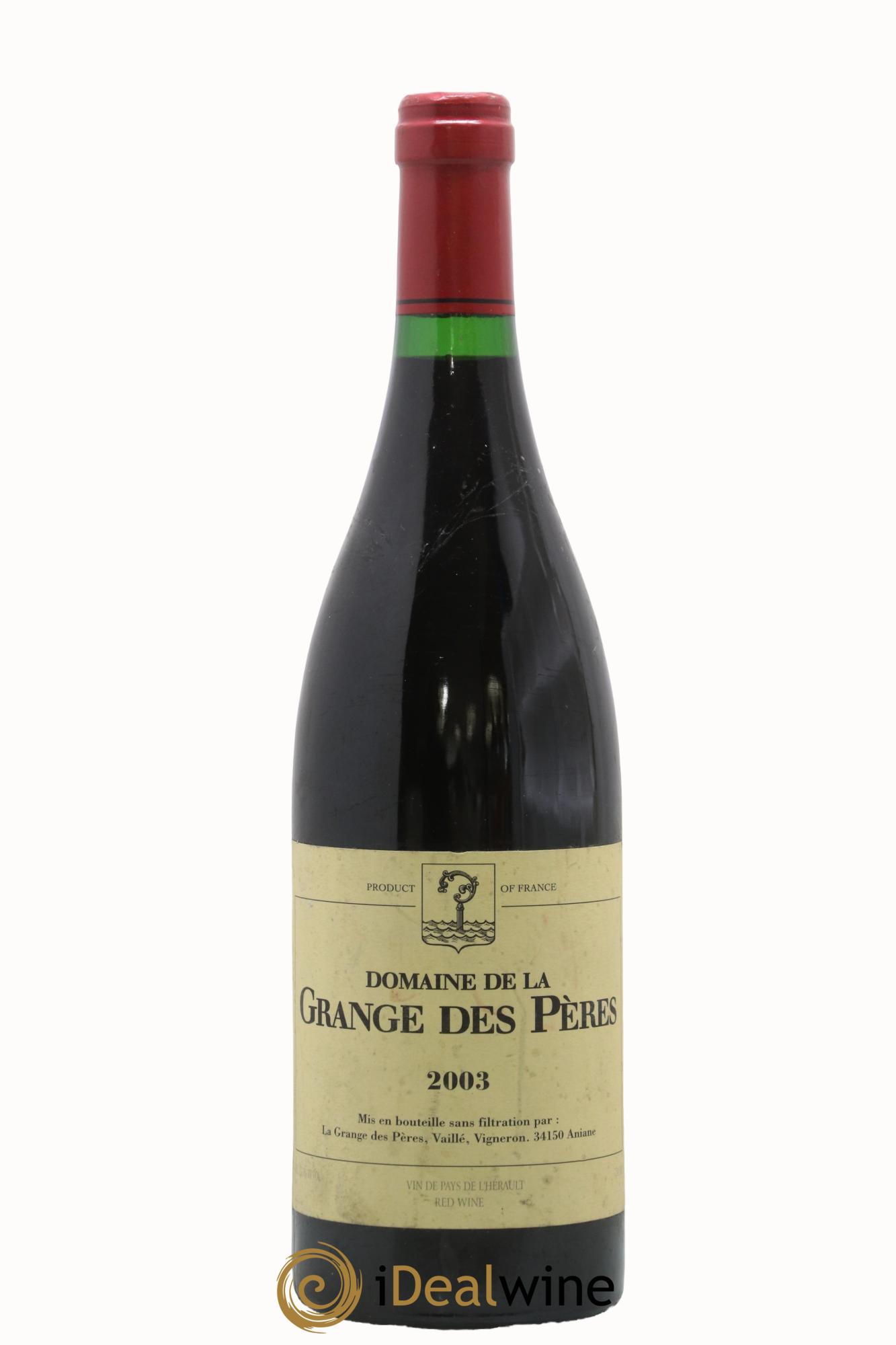 IGP Pays d'Hérault Grange des Pères Laurent Vaillé 2003 - Lot de 1 bouteille - 0