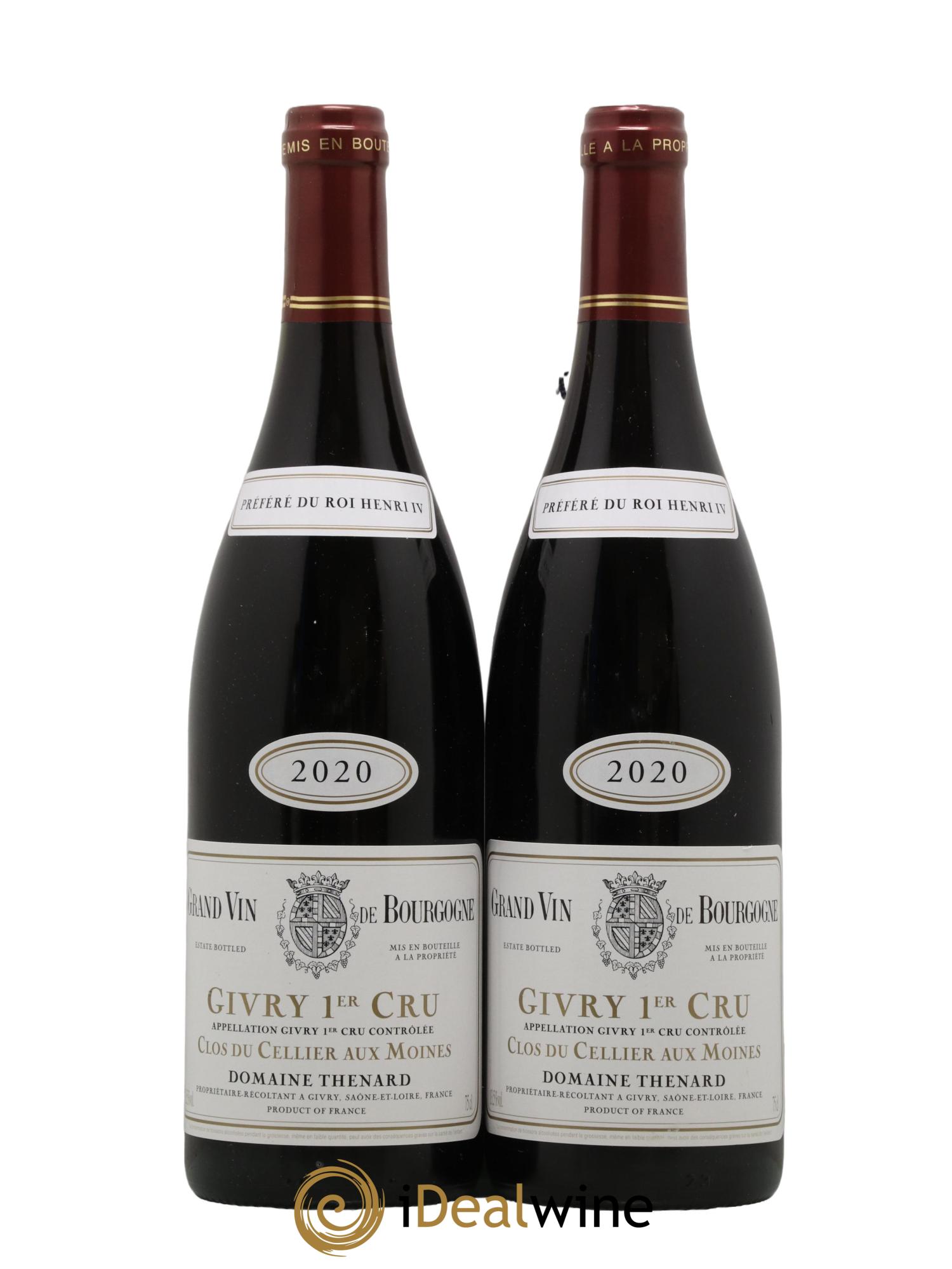 Givry 1er Cru Clos du Cellier Aux Moines Domaine Thenard 2020 - Lot of 2 bottles - 0