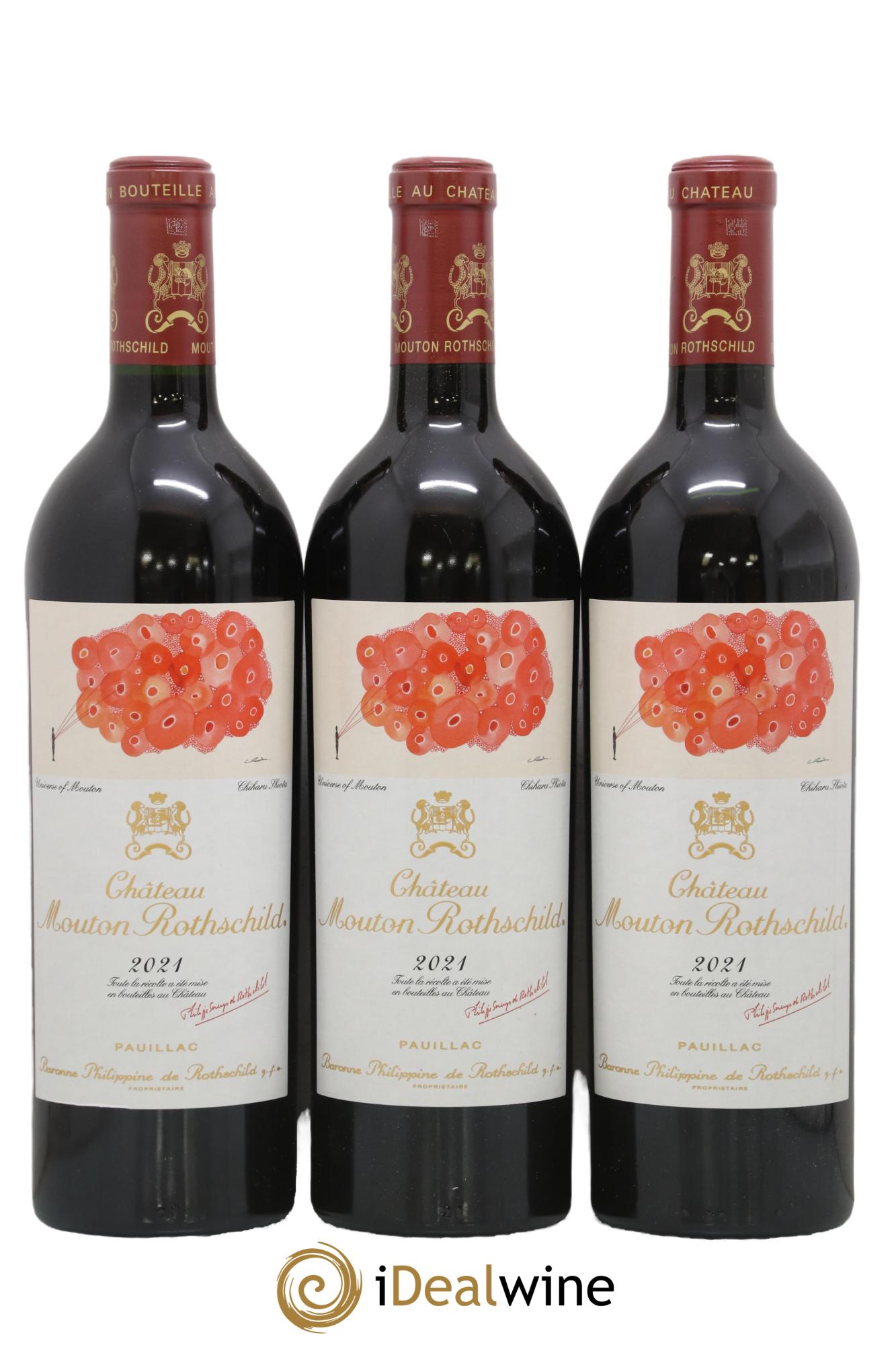 Château Mouton Rothschild 1er Grand Cru Classé  2021 - Lot de 3 bouteilles - 0
