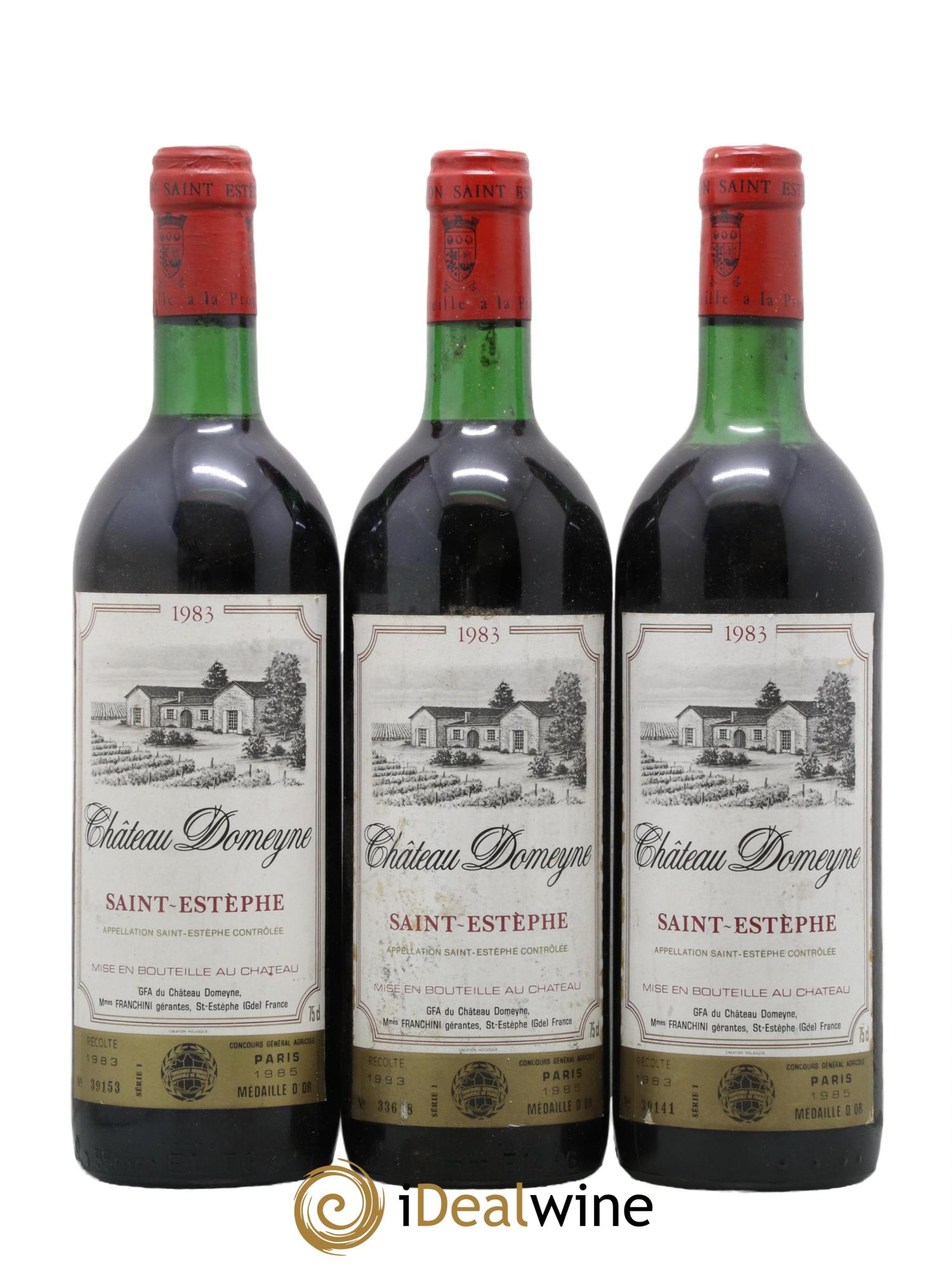 Château Domeyne Cru Bourgeois 1983 - Lot de 3 bouteilles - 0