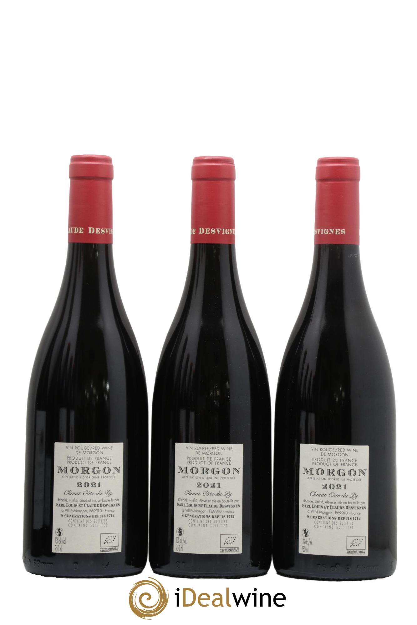 Morgon Côte de Py Javernières Louis-Claude Desvignes 2021 - Lot de 3 bouteilles - 1