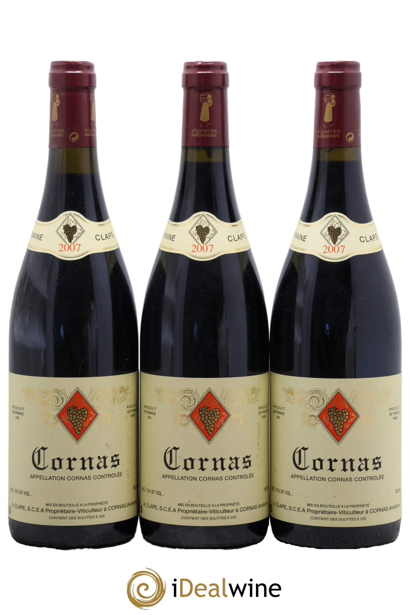 Cornas Auguste Clape 2007 - Lot de 3 bouteilles - 0
