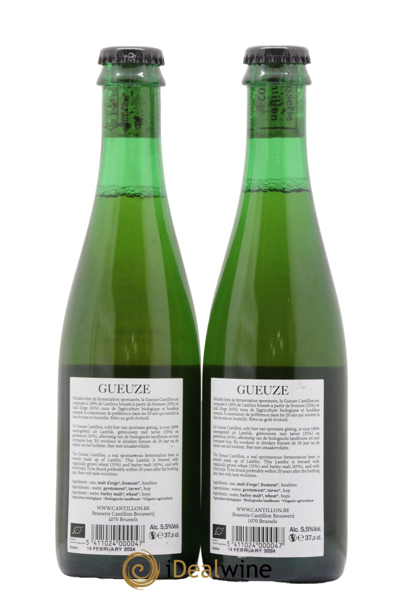 Bière Lambic Bio New Label Gueuze Cantillon embouteillé en 2024 - Lot de 2 demi bouteilles - 1
