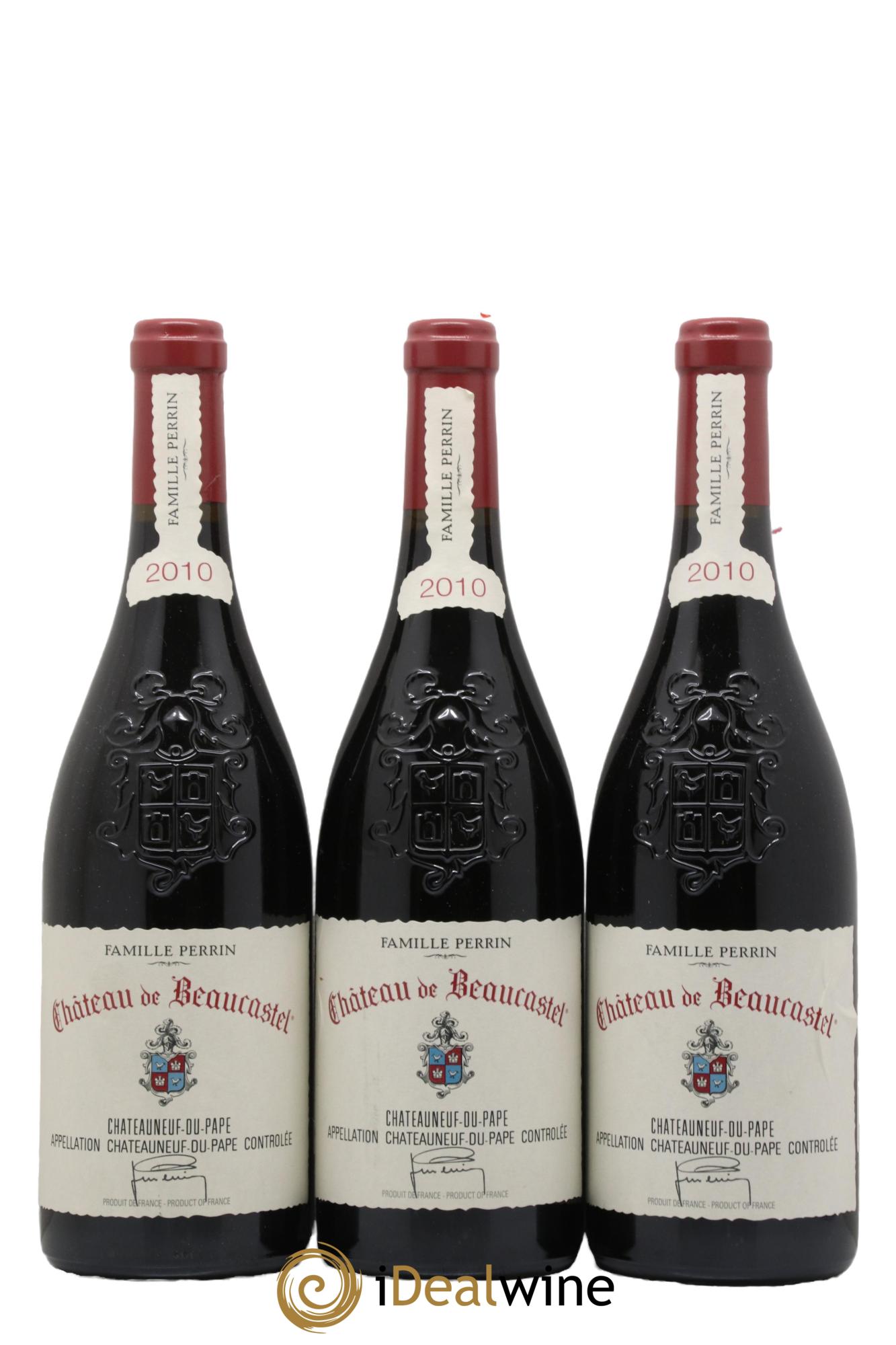 Châteauneuf-du-Pape Château de Beaucastel Famille Perrin 2010 - Lotto di 3 bottiglie - 0