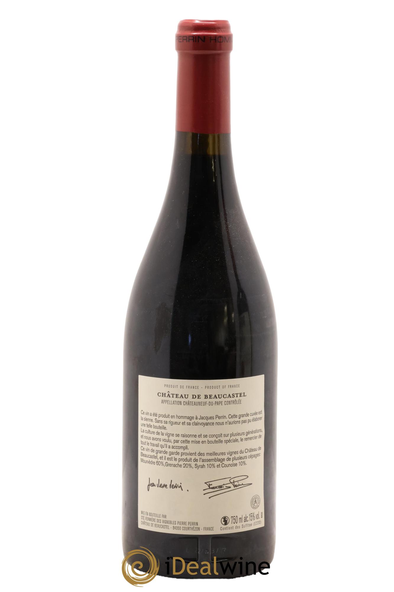 Châteauneuf-du-Pape Château de Beaucastel Hommage à Jacques Perrin Famille Perrin 2014 - Lot of 1 bottle - 1