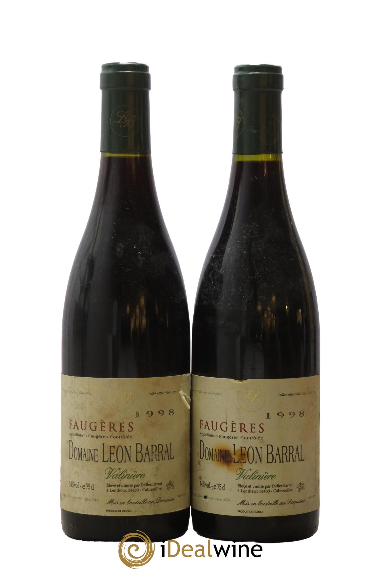 Faugères Valinière Domaine Léon Barral 1998 - Lot de 2 bouteilles - 0