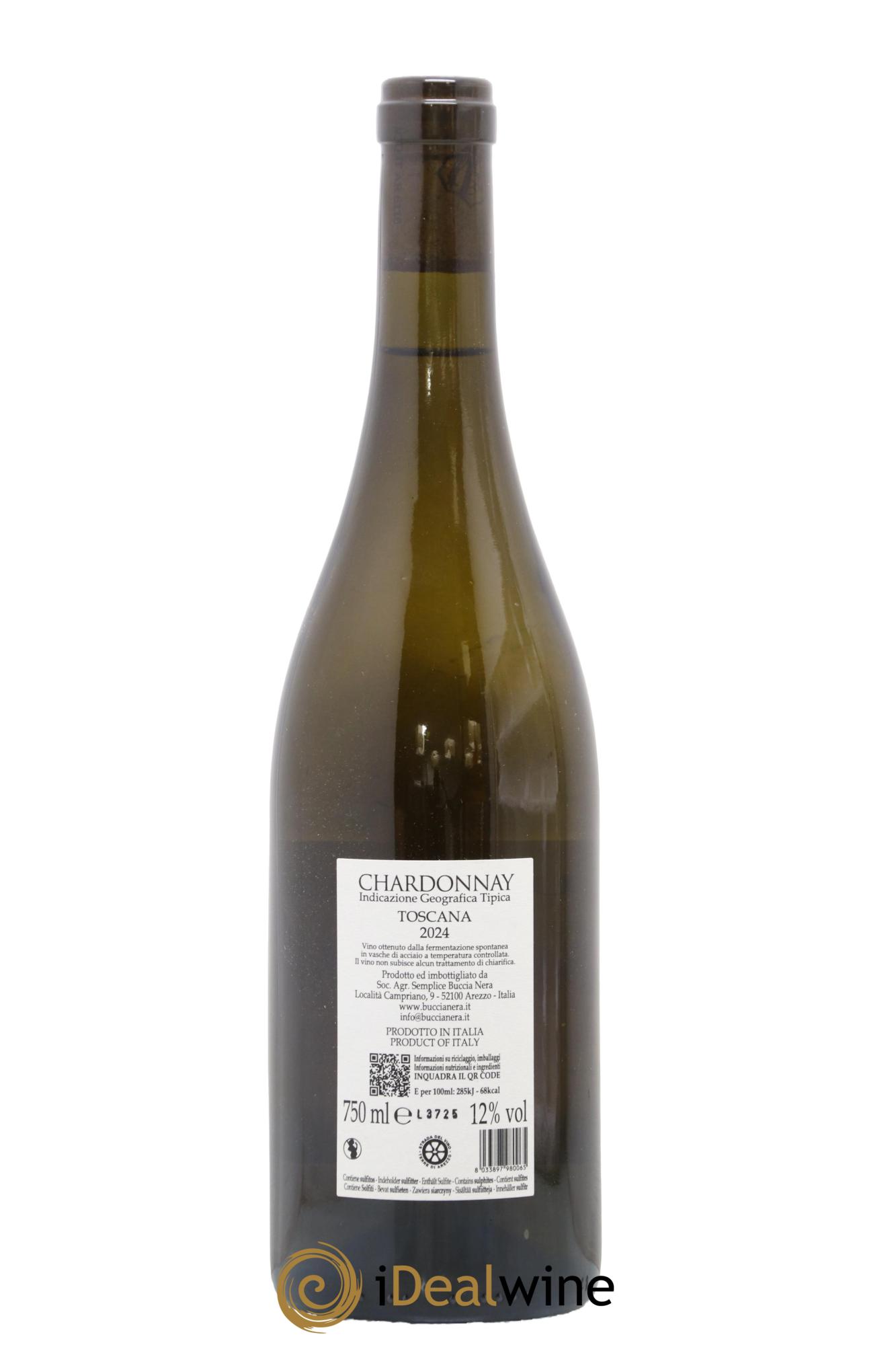 Italie Toscane Chardonnay Buccia Nera 2024 - Lot de 1 bouteille - 1