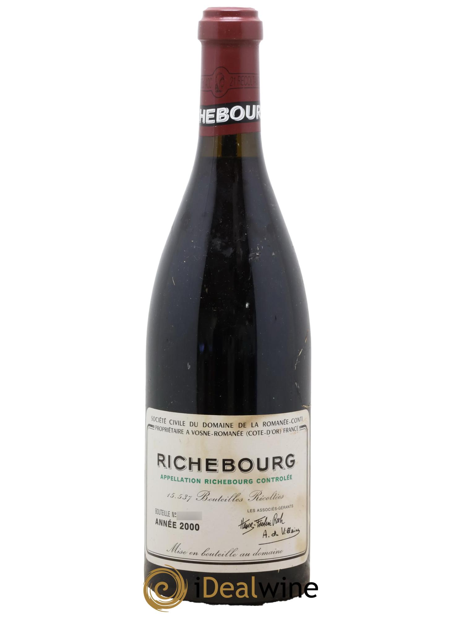Richebourg Grand Cru Domaine de la Romanée-Conti 2000 - Lot de 1 bouteille - 0