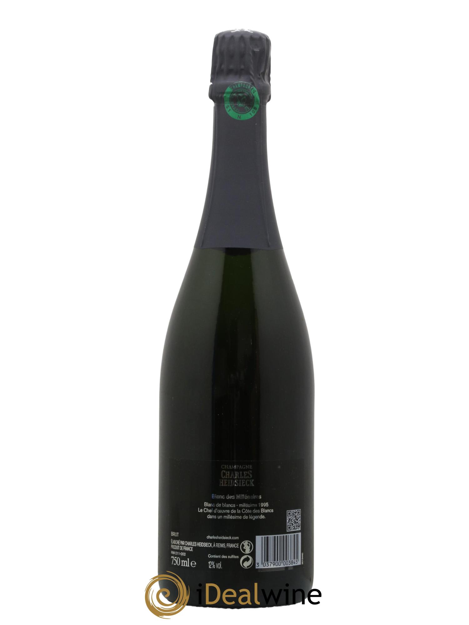 Blanc de Blancs Blanc des Millénaires Brut Charles Heidsieck 1995 - Lot de 1 bouteille - 1