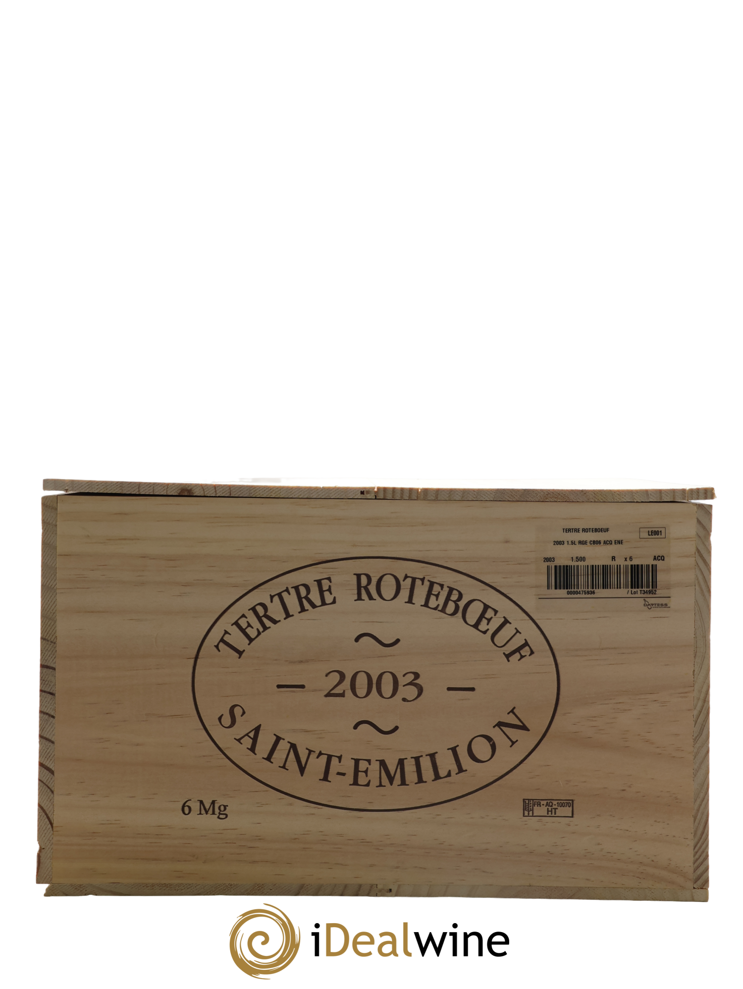 Château Tertre Roteboeuf 2003 - Lot of 6 magnums - 4