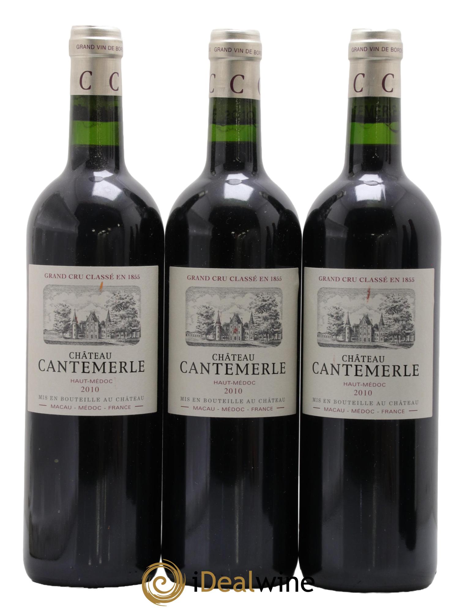 Château Cantemerle 5ème Grand Cru Classé 2010 - Lot de 3 bouteilles - 0