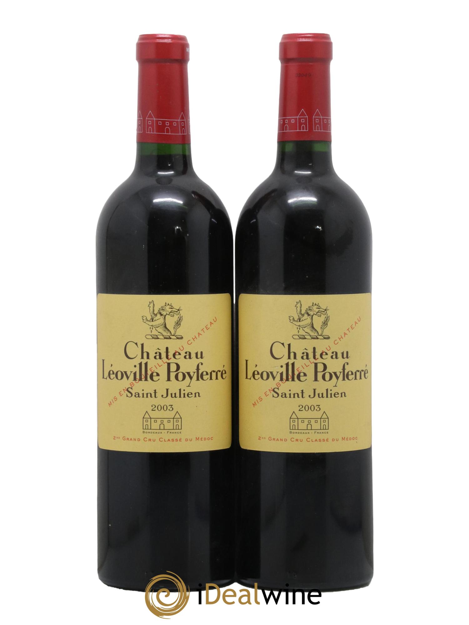Château Léoville Poyferré 2ème Grand Cru Classé 2003 - Lot de 2 bouteilles - 0