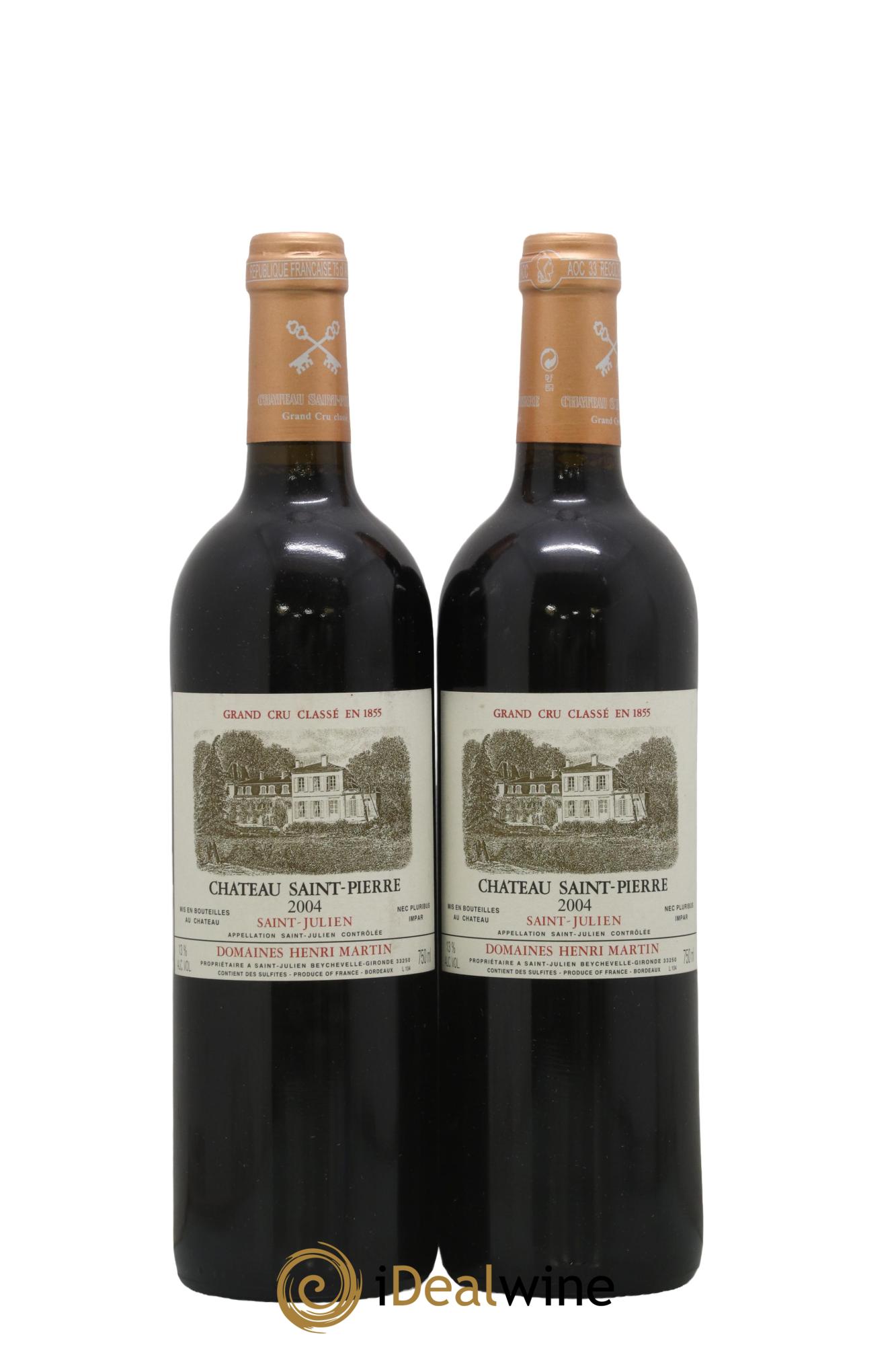 Château Saint-Pierre 4ème Grand Cru Classé 2004 - Lotto di 2 bottiglie - 0