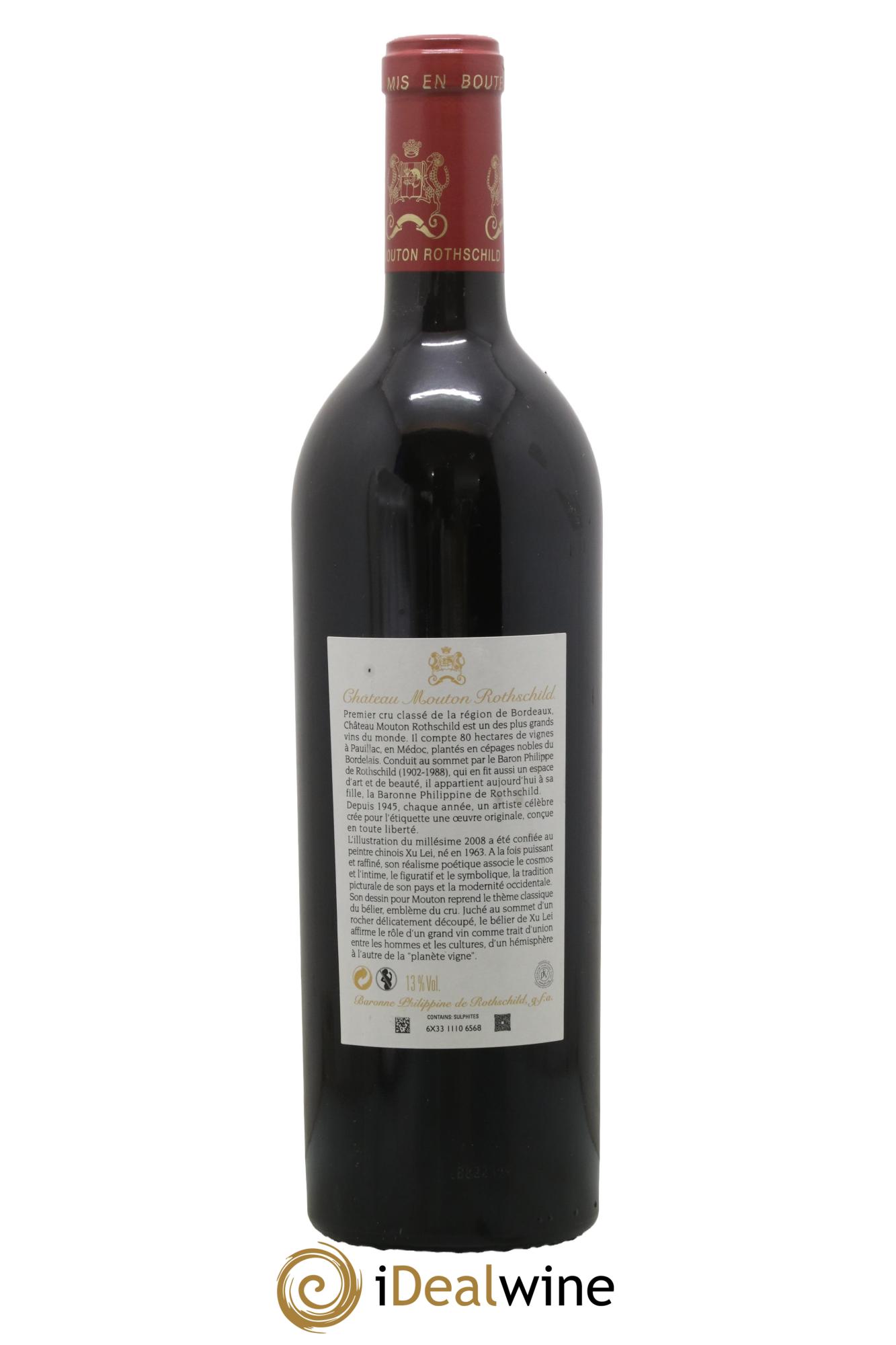 Château Mouton Rothschild 1er Grand Cru Classé 2008 - Lot de 1 bouteille - 1