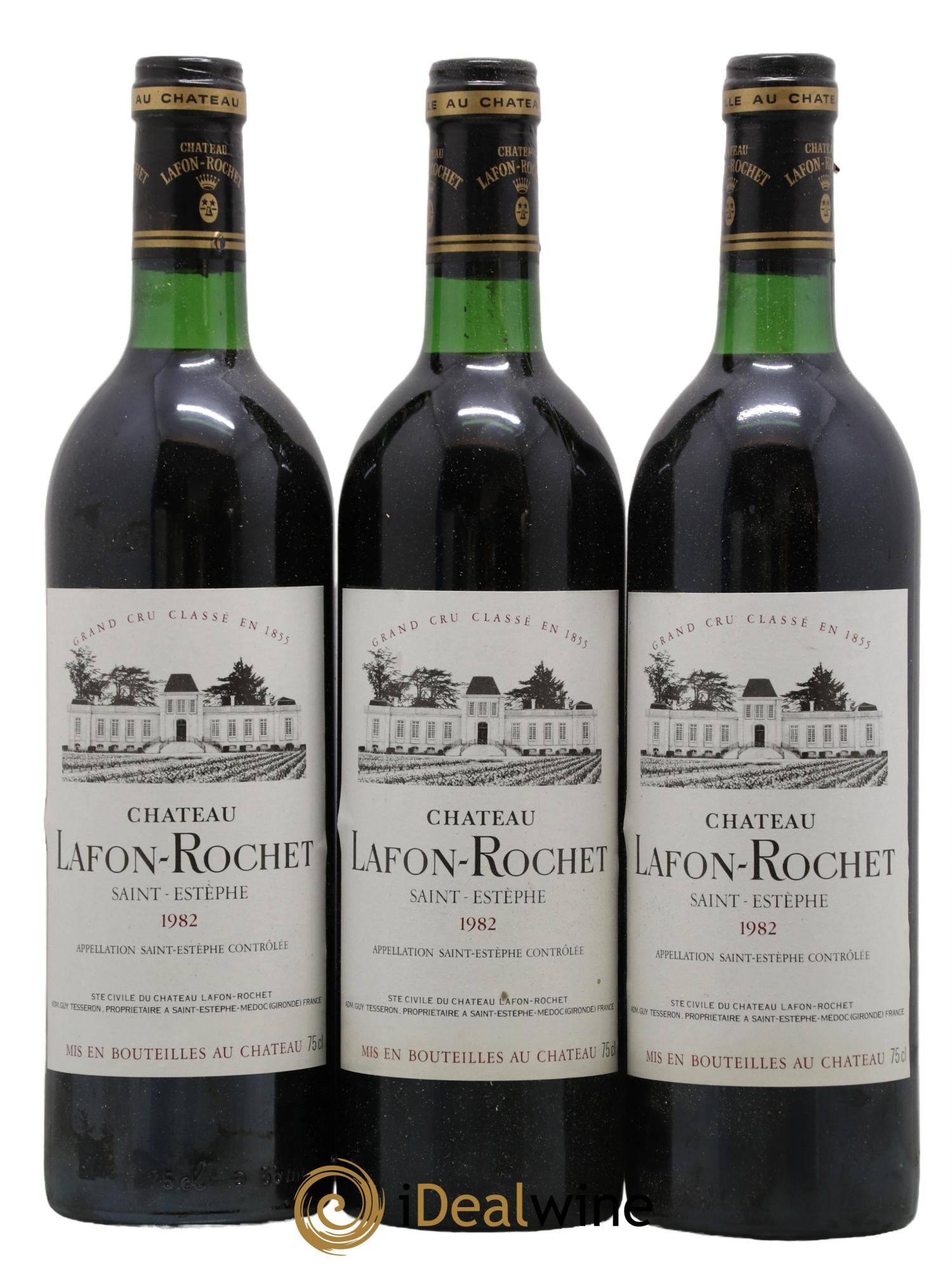 Château Lafon Rochet 4ème Grand Cru Classé 1982 - Lot de 3 bouteilles - 0