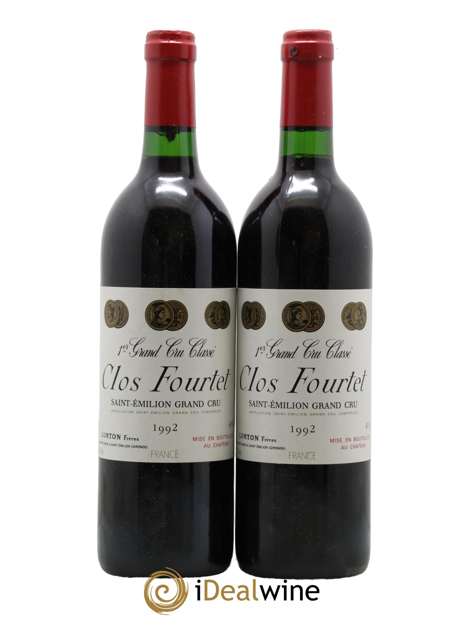 Clos Fourtet 1er Grand Cru Classé B 1992 - Posten von 2 Flaschen - 0
