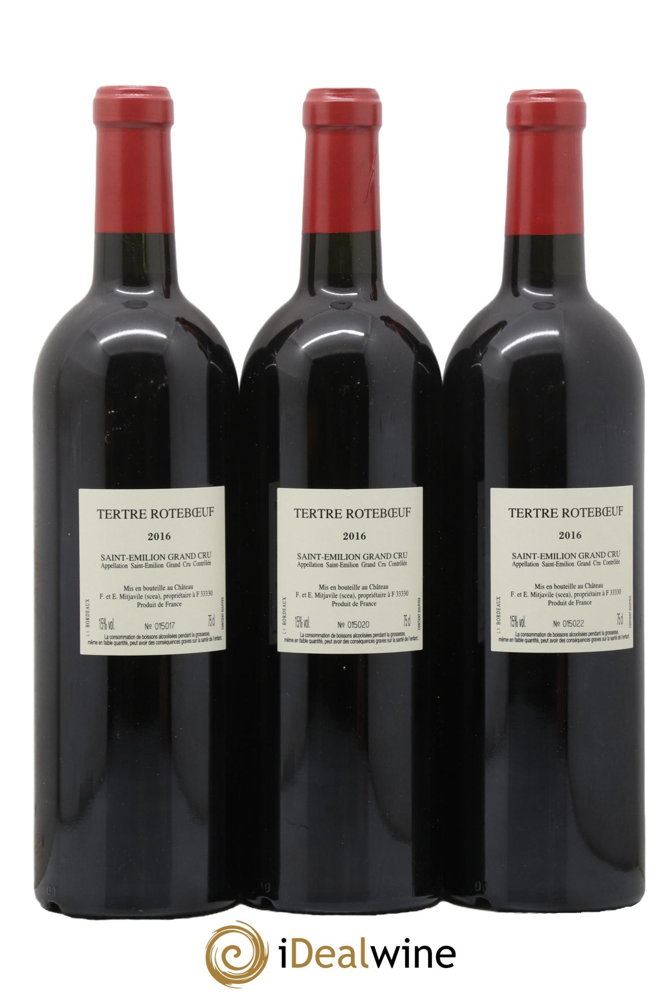 Château Tertre Roteboeuf 2016 - Lotto di 3 bottiglie - 1