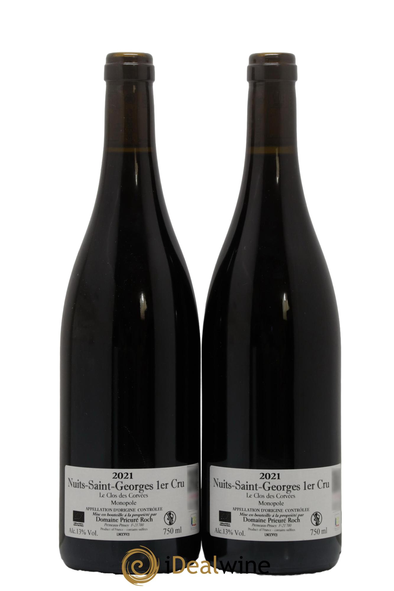 Nuits-Saint-Georges 1er Cru Le Clos des Corvées Vieilles Vignes Prieuré Roch  2021 - Lot de 2 bouteilles - 1