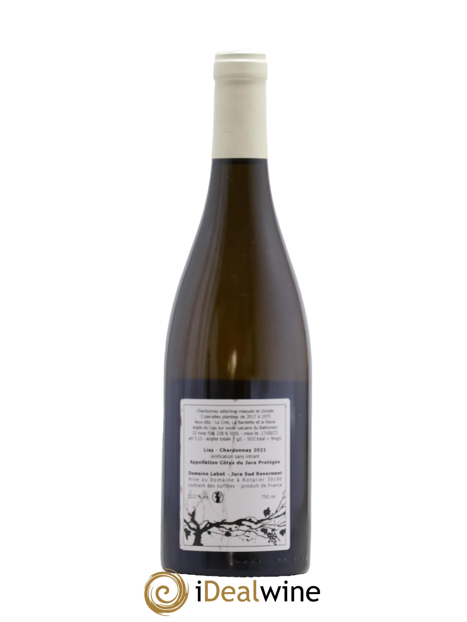 Côtes du Jura Chardonnay Lias Romain - Julien - Charline Labet 2021 - Lot de 1 bouteille - 1