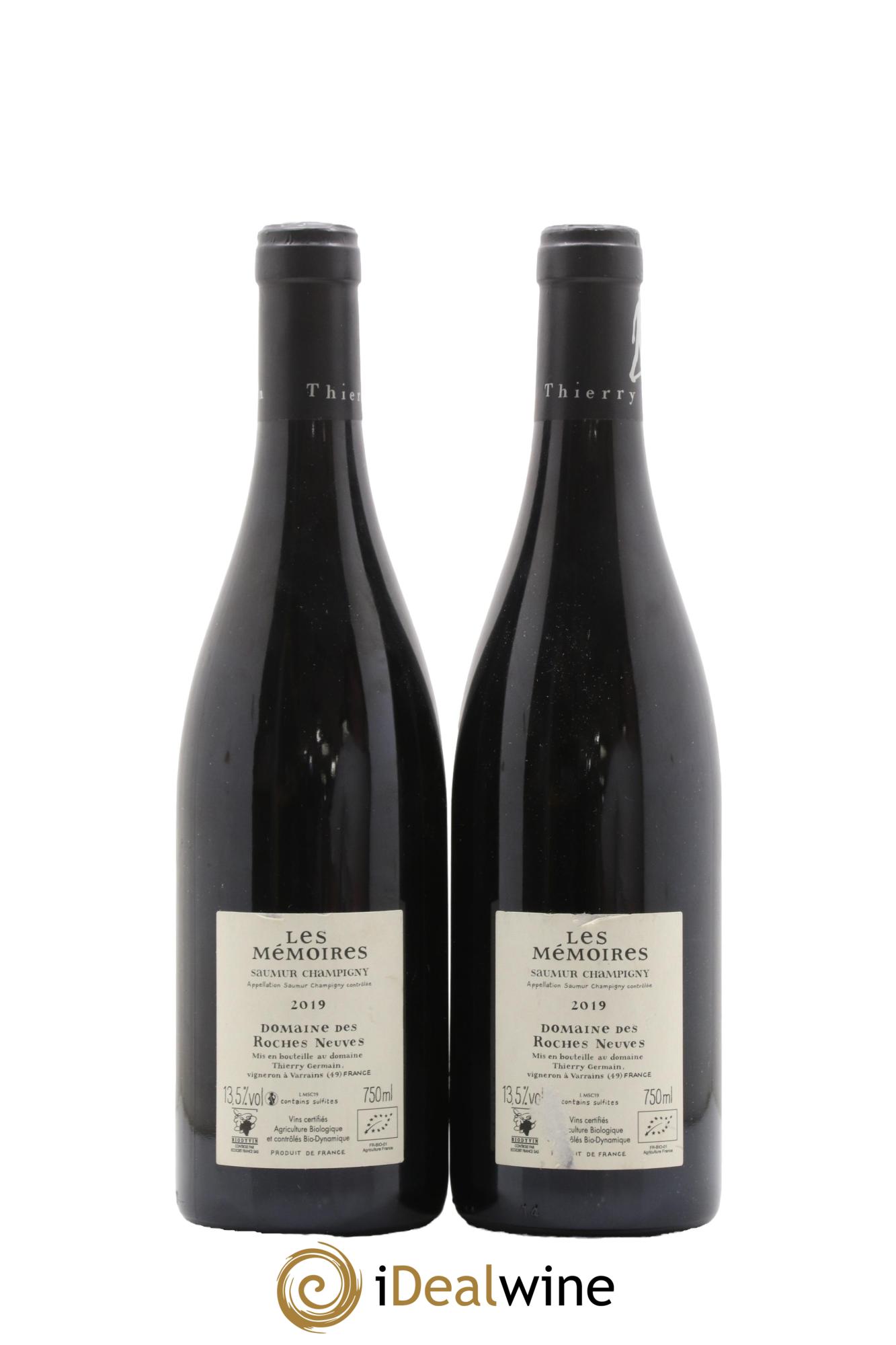 Saumur-Champigny Les Mémoires Domaine des Roches Neuves - Thierry Germain 2019 - Posten von 2 Flaschen - 1