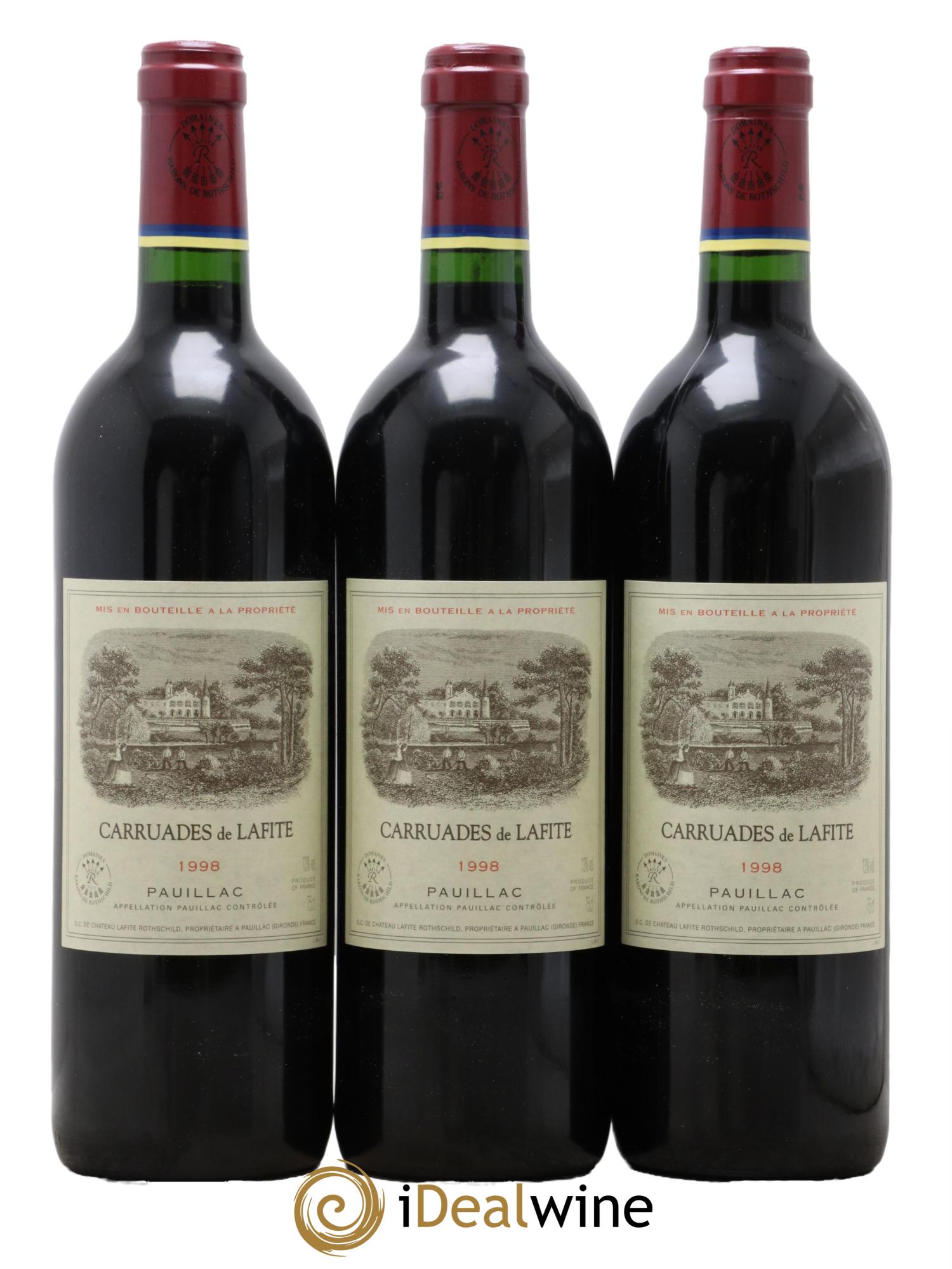 Carruades de Lafite Rothschild Second Vin 1998 - Lot de 3 bouteilles - 0