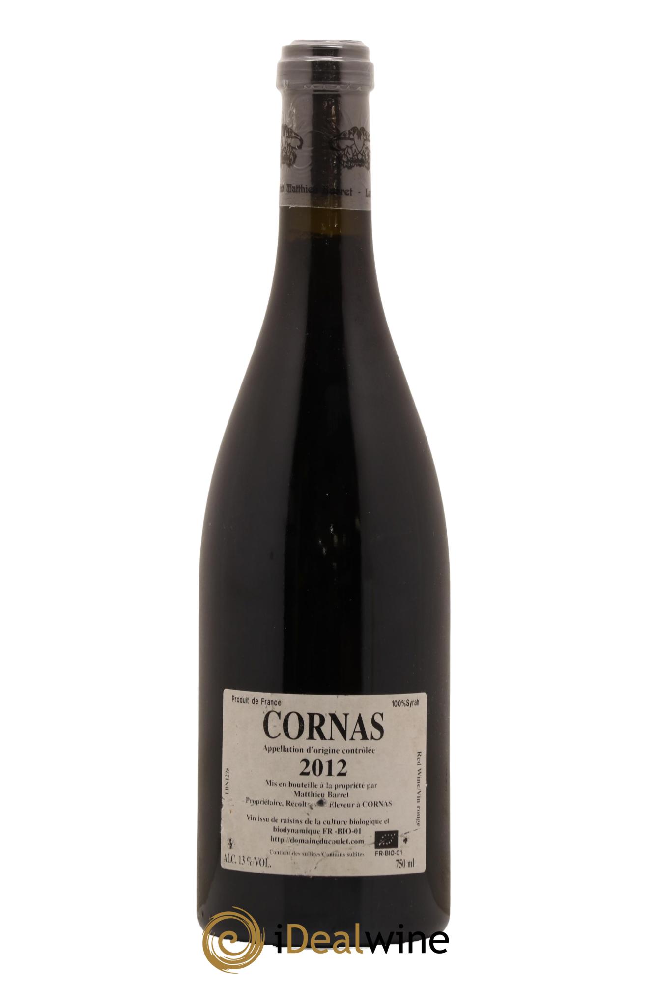 Cornas Billes Noires Coulet (Domaine du) - Matthieu Barret 2012 - Lot of 1 bottle - 1