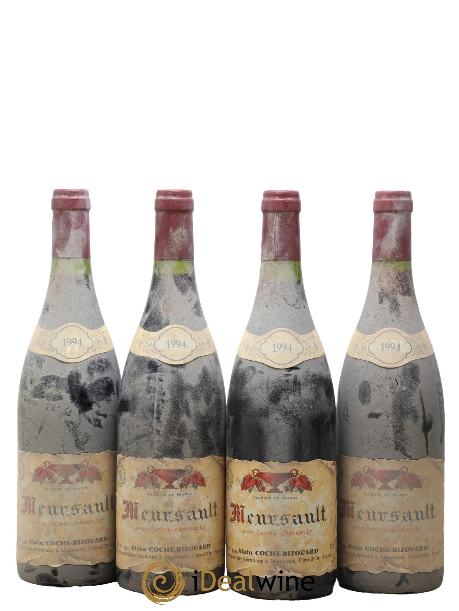 Meursault Bizouard Alain Coche 1994 - Lot de 4 bouteilles - 0