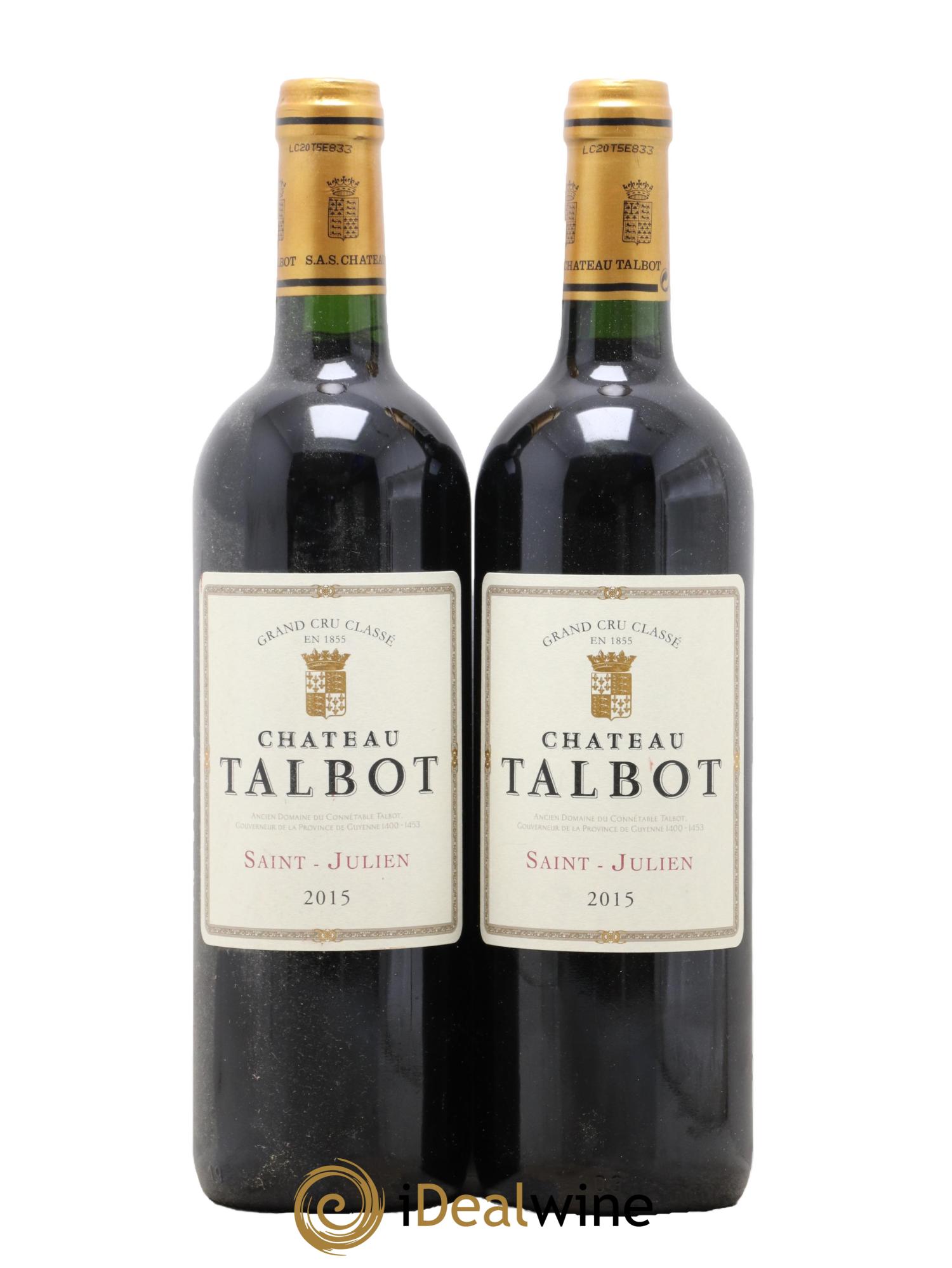 Château Talbot 4ème Grand Cru Classé 2015 - Lotto di 2 bottiglie - 0