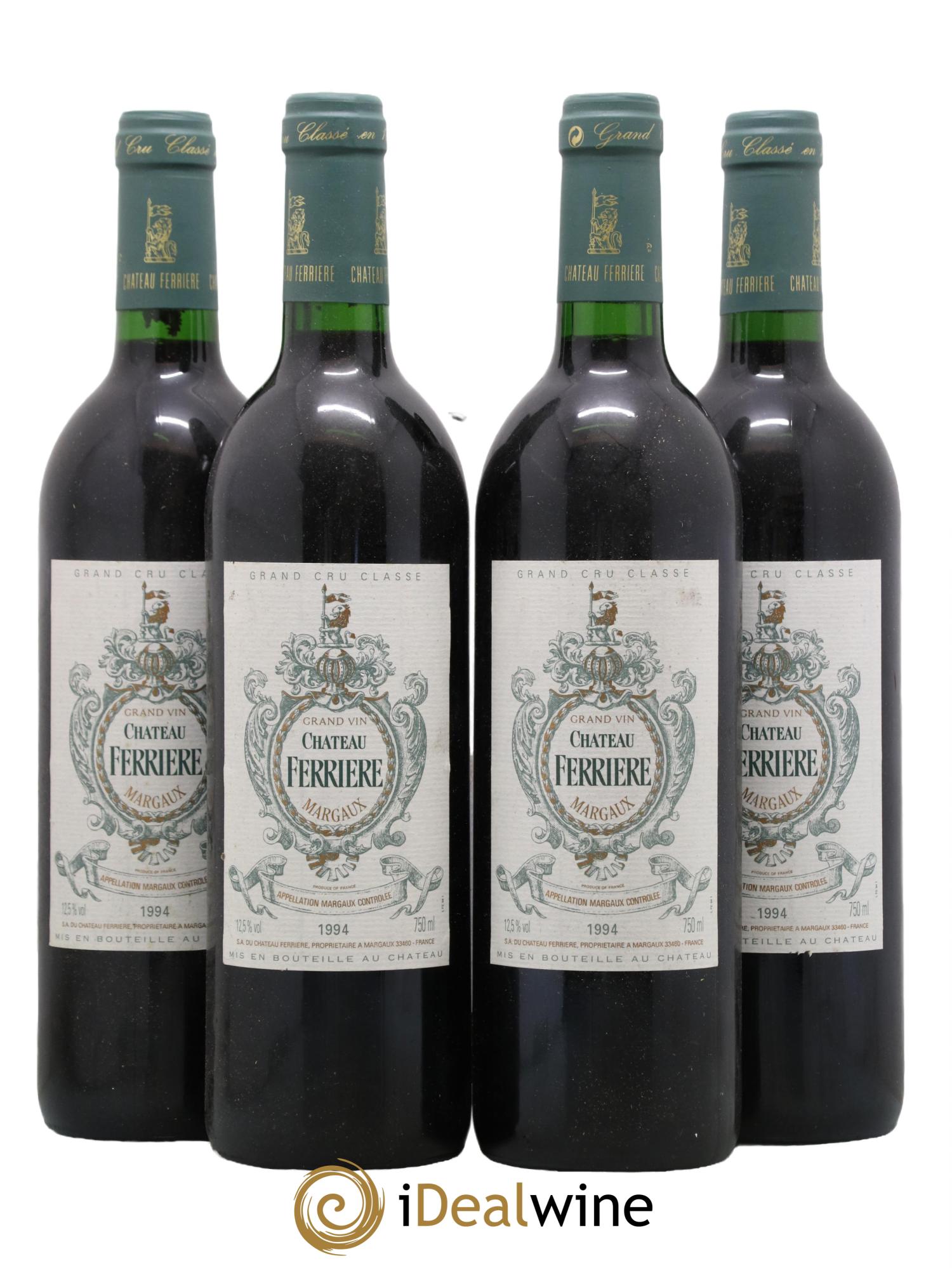 Château Ferrière 3ème Grand Cru Classé 1994 - Lot de 4 bouteilles - 0