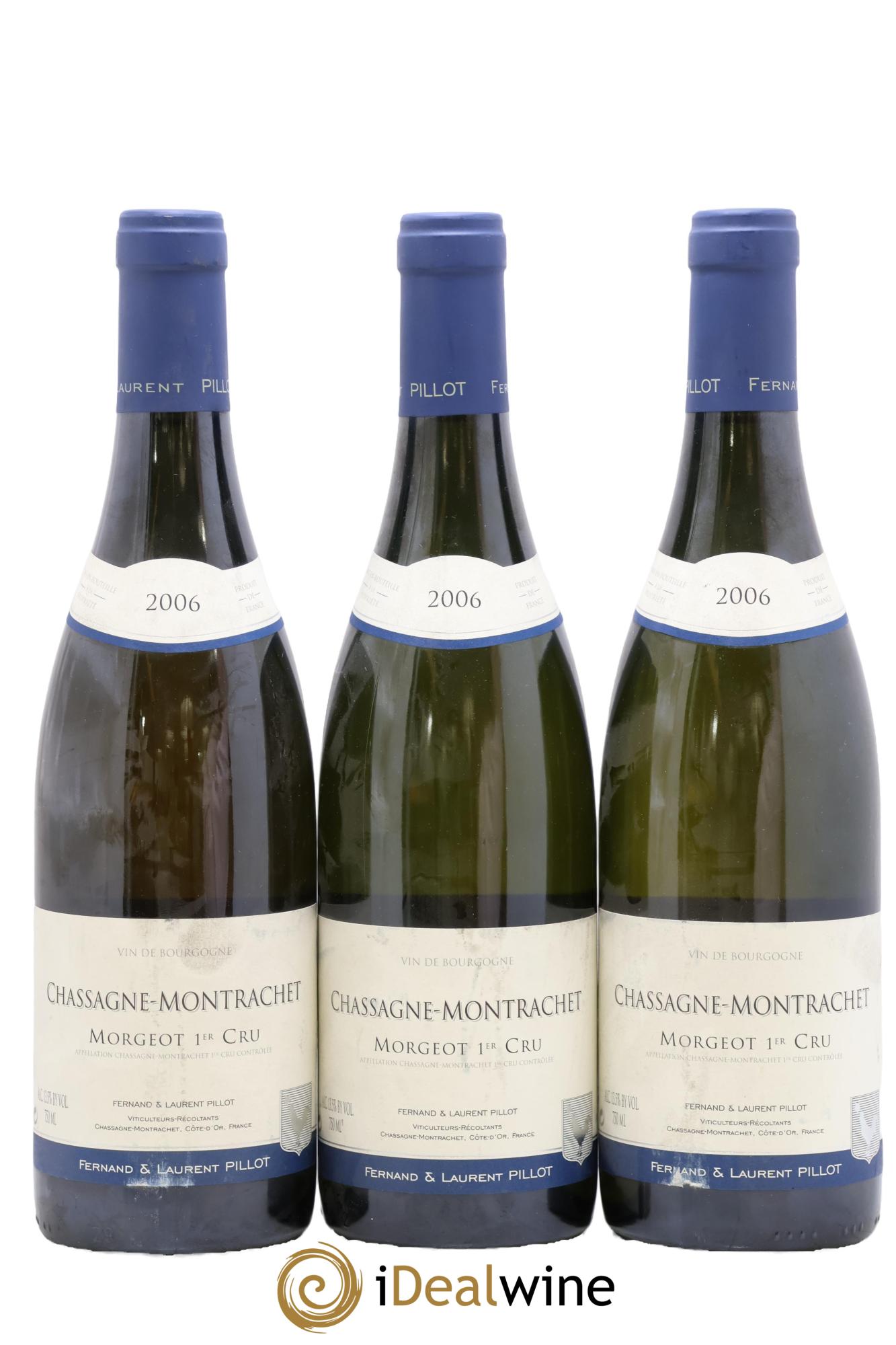 Chassagne-Montrachet 1er Cru Morgeot Fernand et Laurent Pillot 2006 - Lot of 3 bottles - 0