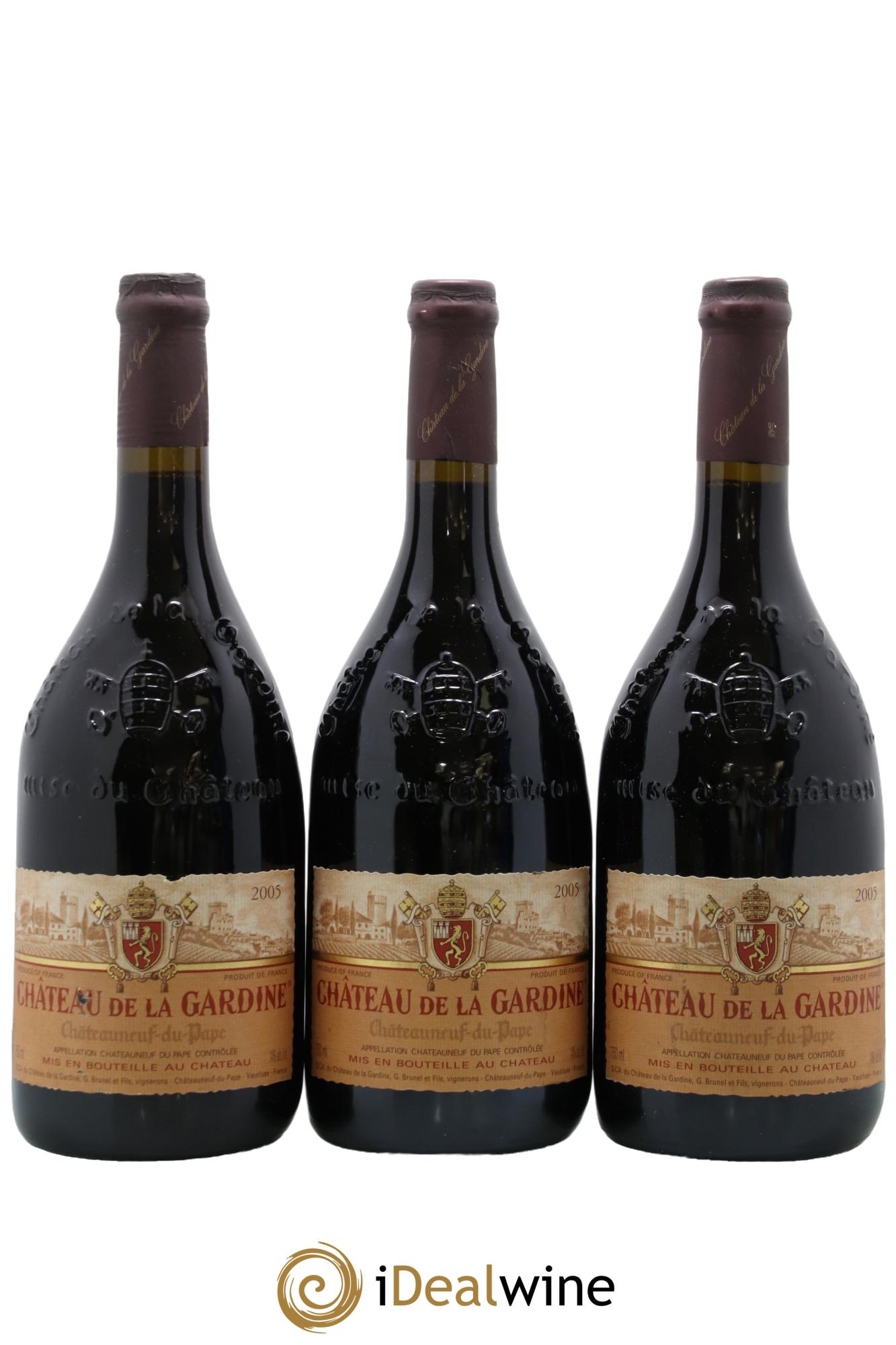 Châteauneuf-du-Pape Château de La Gardine Famille Brunel 2005 - Lot de 3 bouteilles - 0