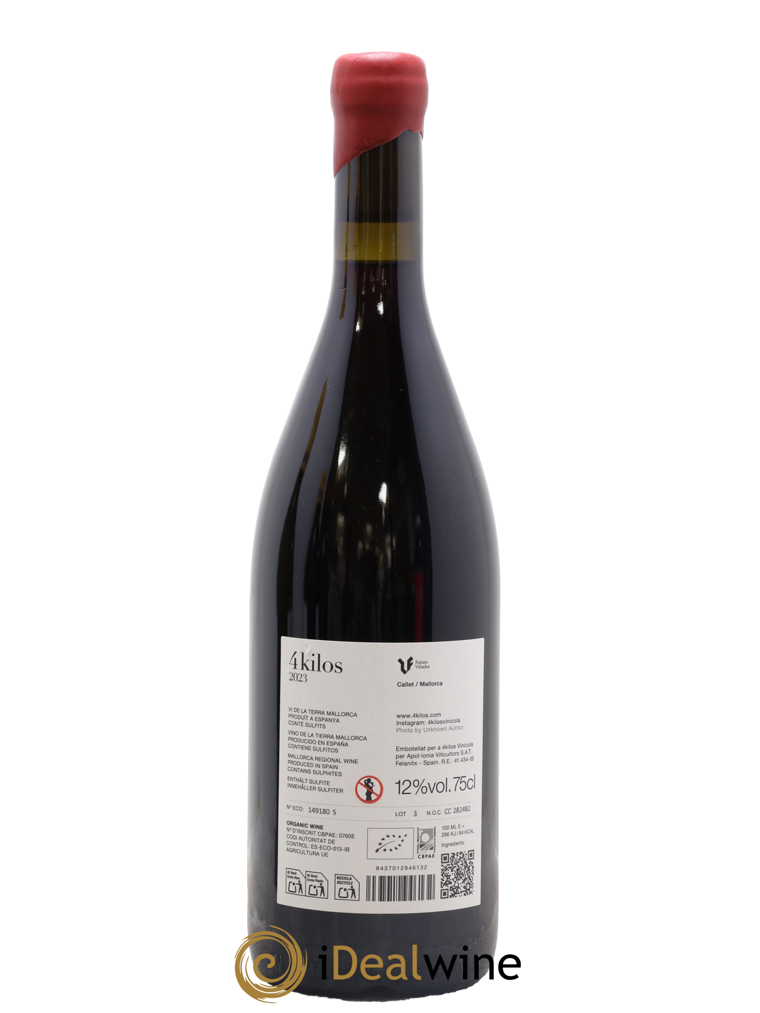 Vino de la Tierra de Mallorca 4 Kilos Vinícola 2023 - Lot de 1 bouteille - 1