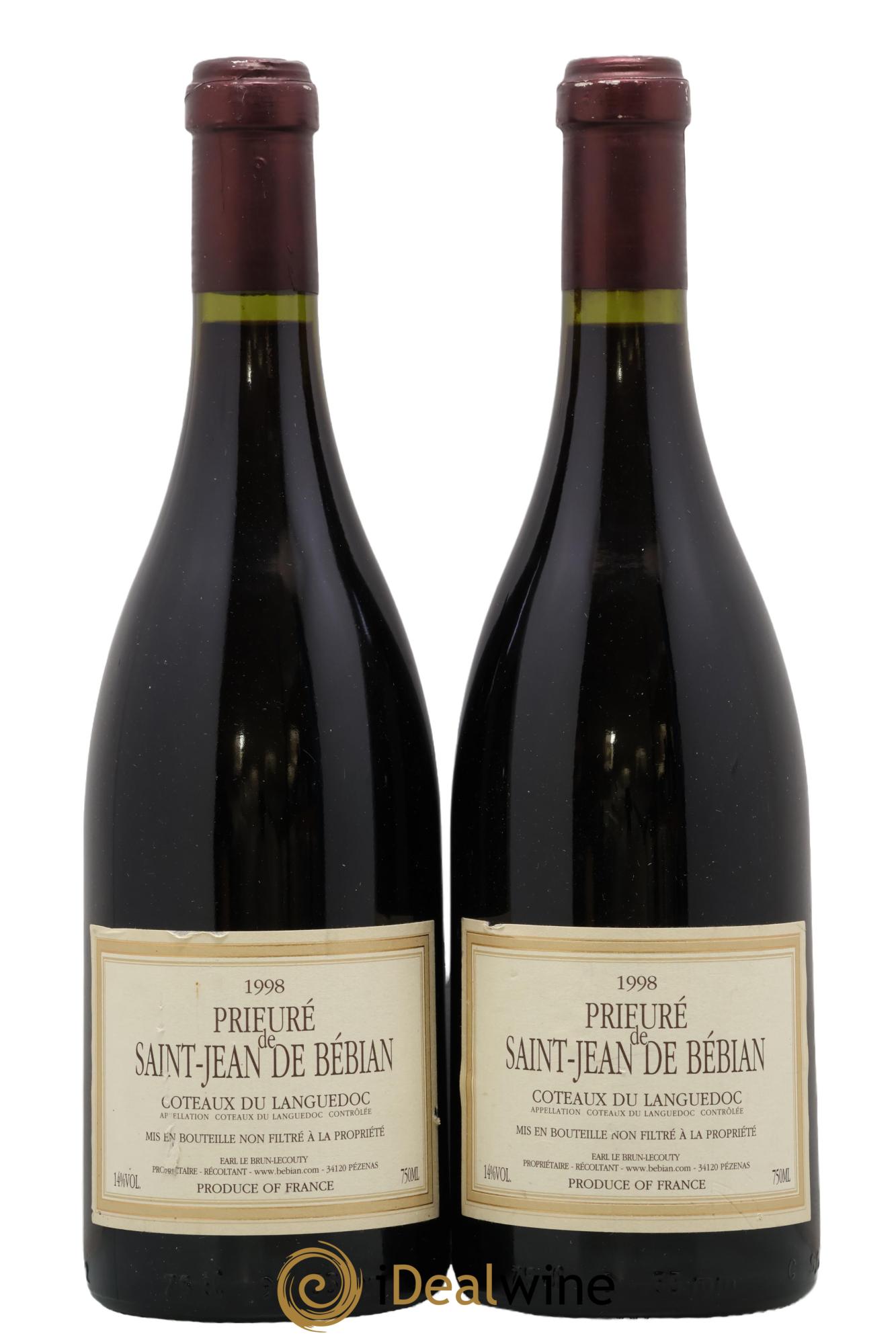 Languedoc Prieuré St-Jean de Bébian 1998 - Lot de 2 bouteilles - 0