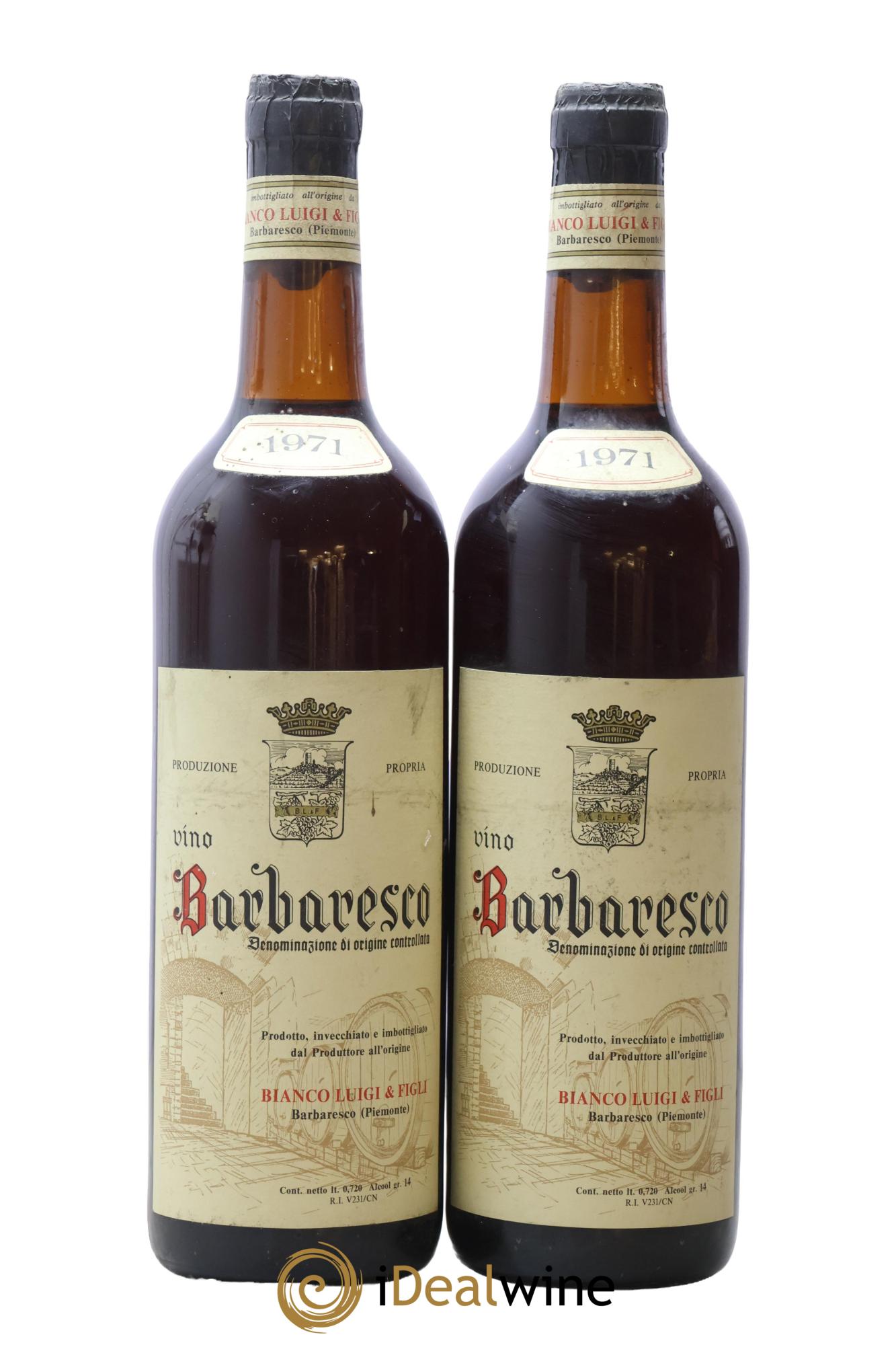 Barbaresco DOCG Bianco Luigi 1971 - Lot de 2 bouteilles - 0