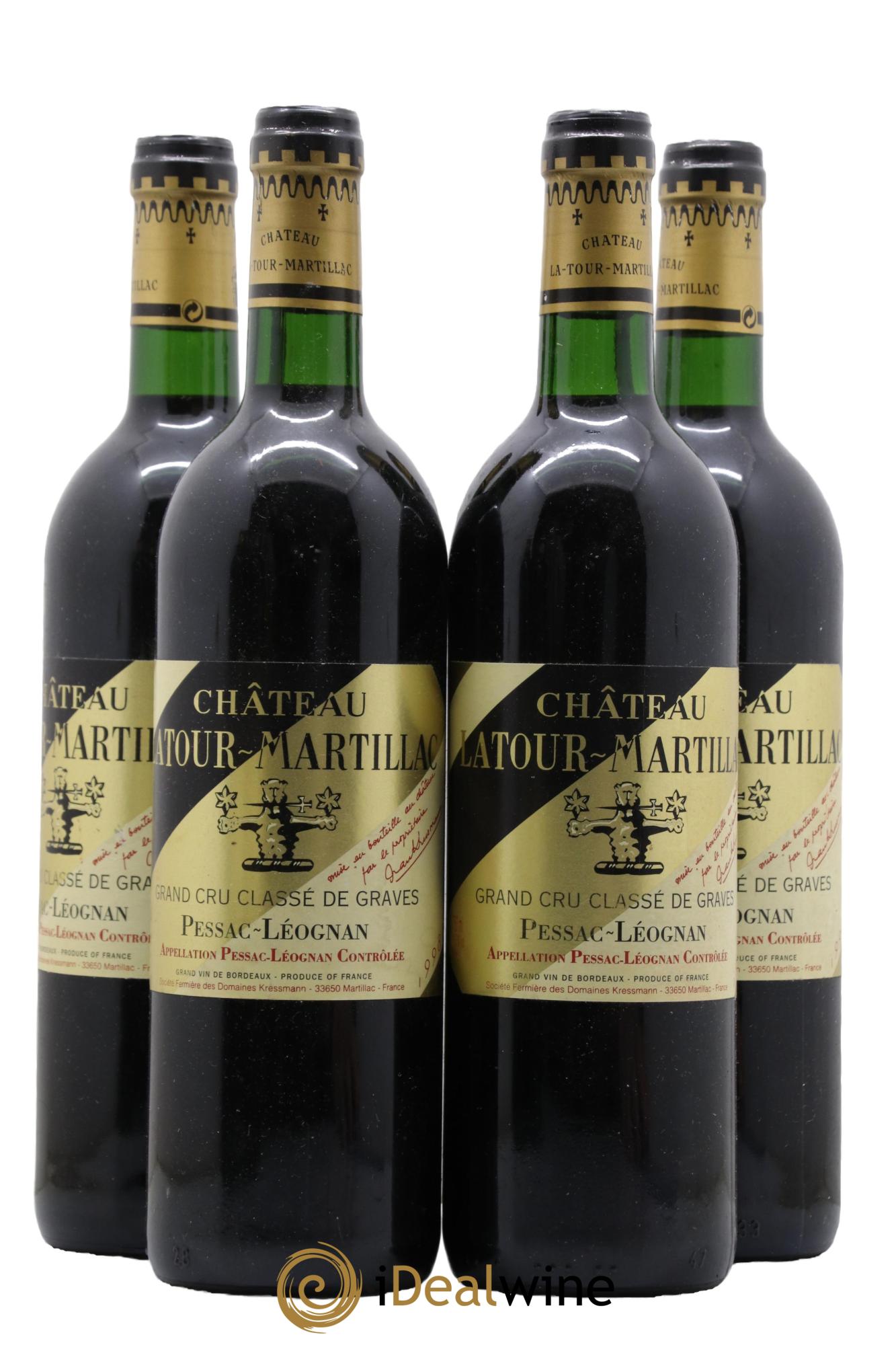 Château Latour-Martillac Cru Classé de Graves 1998 - Lot de 4 bouteilles - 0