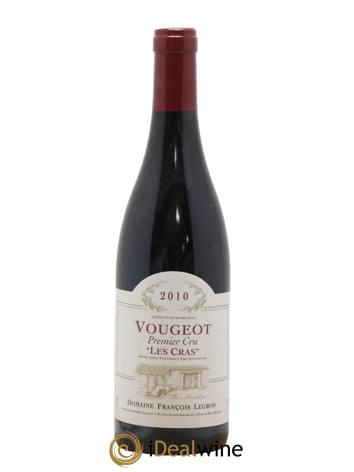 Vougeot 1er Cru Les Cras François Legros 2010 - Lot de 1 bouteille - 0