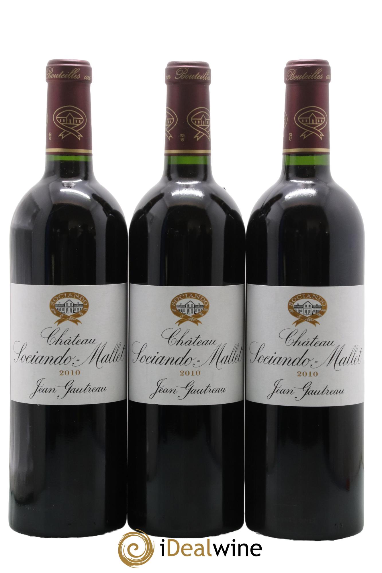 Château Sociando Mallet 2010 - Lot de 3 bouteilles - 0